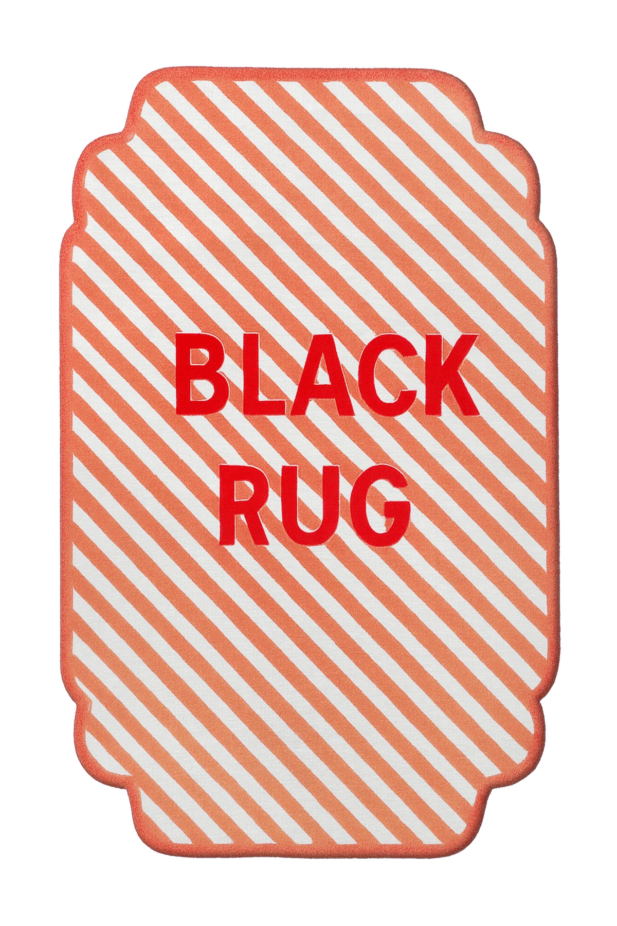 MOSSO Black Rug Yazılı Şeritli Desen Modern Dekoratif Halı mosso459