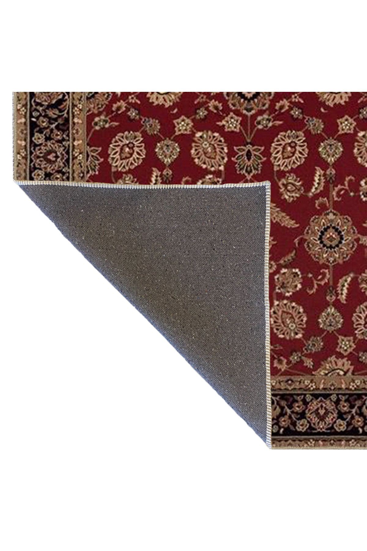 Bordo Temalı Motifli Etnik Çiçek Desenli Vintage Dekoratif Halı 4595
