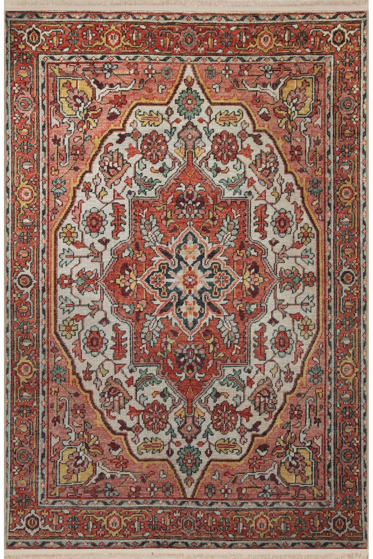 Çok Renkli Geleneksel Motif Etnik Desenli Kreatif Vintage Dekoratif Halı 2755