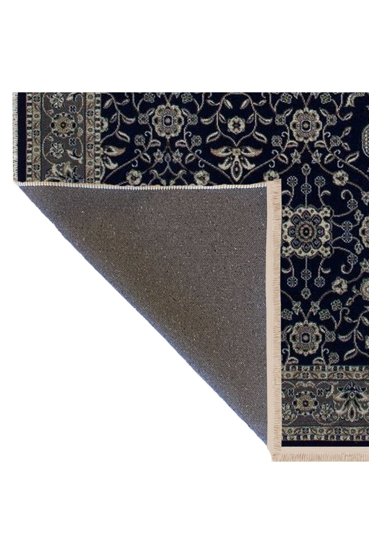 Siyah Temalı Geleneksel Motif Etnik Desenli Kreatif Vintage Dekoratif Halı 2781