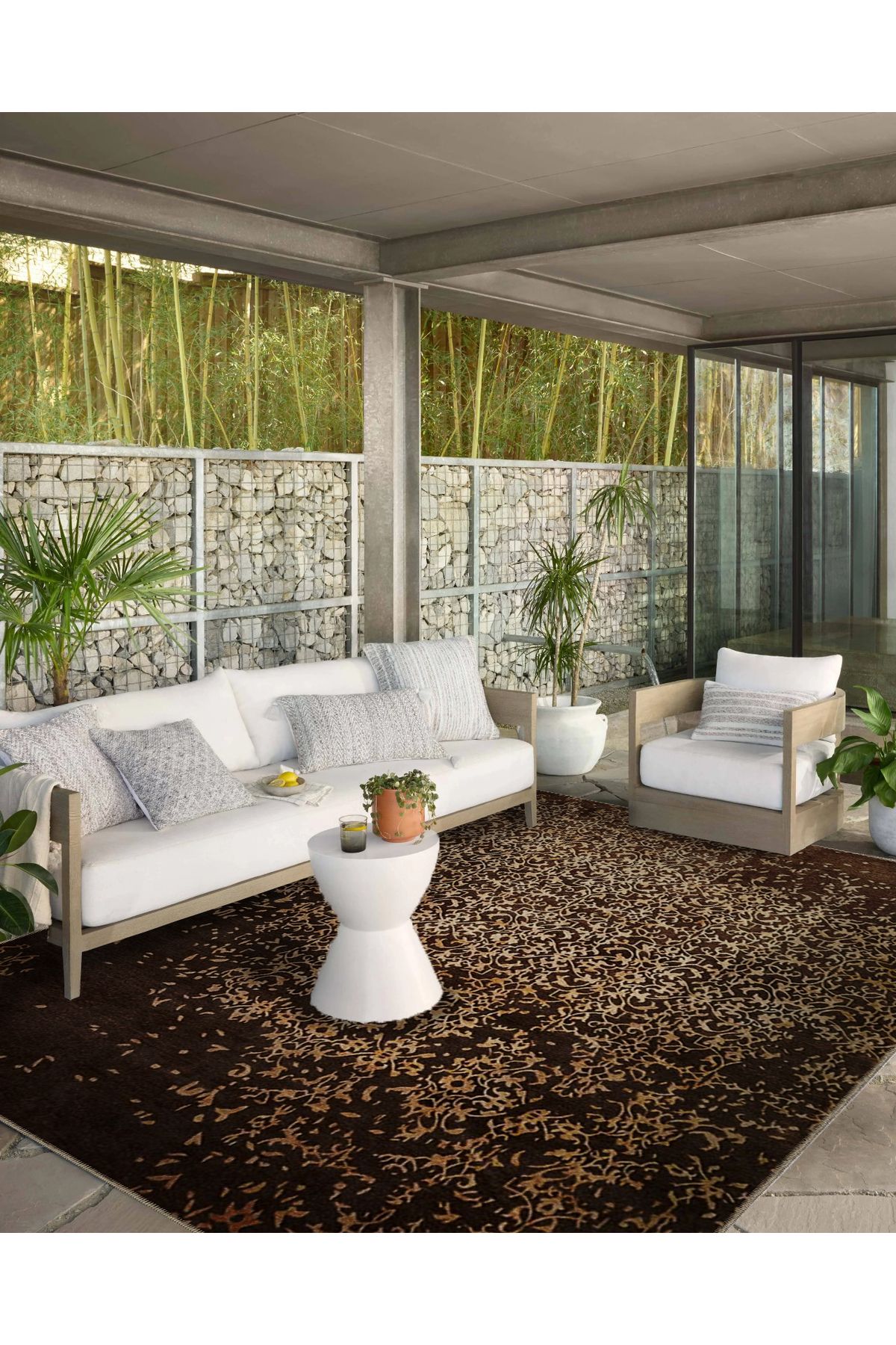 Bej Kahve Temalı Geleneksel Motif Etnik Desenli Vintage Dekoratif Halı 5241