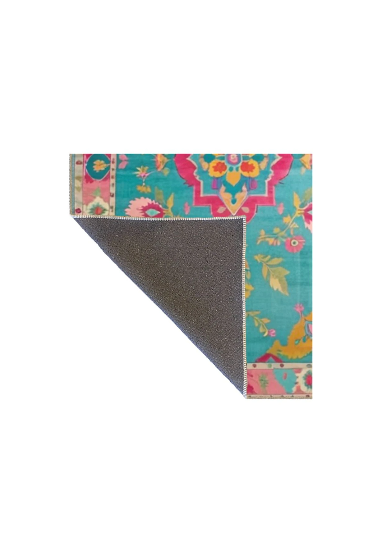 Paris Koleksiyonu Açık Mavi ve Pembe Tema Geleneksel Motif Desenli Vintage Dekoratif Halı 110