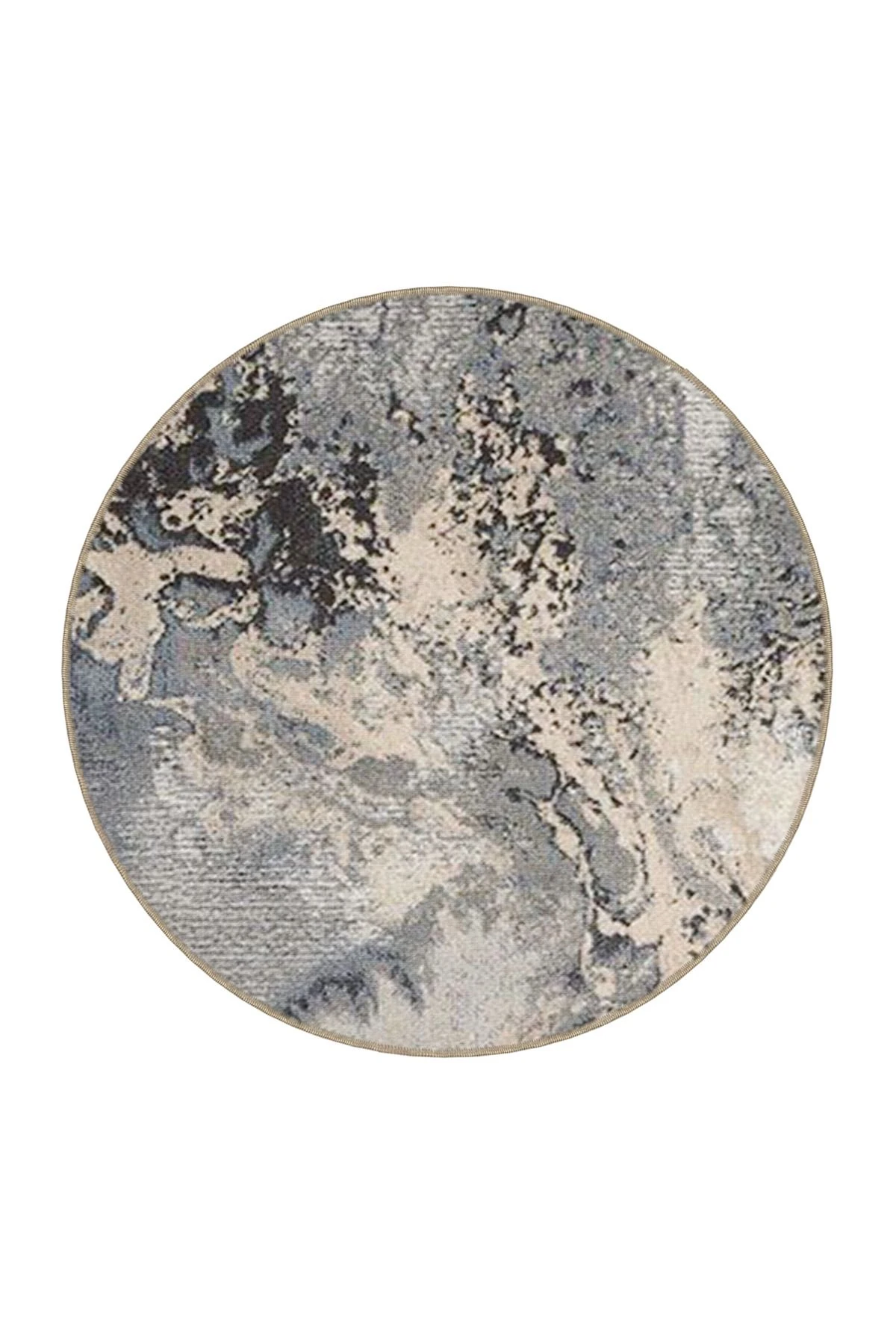 Bej Gri Temalı Soyut Boya Sıçratma Desenli Kreatif Modern Dekoratif Halı 4566