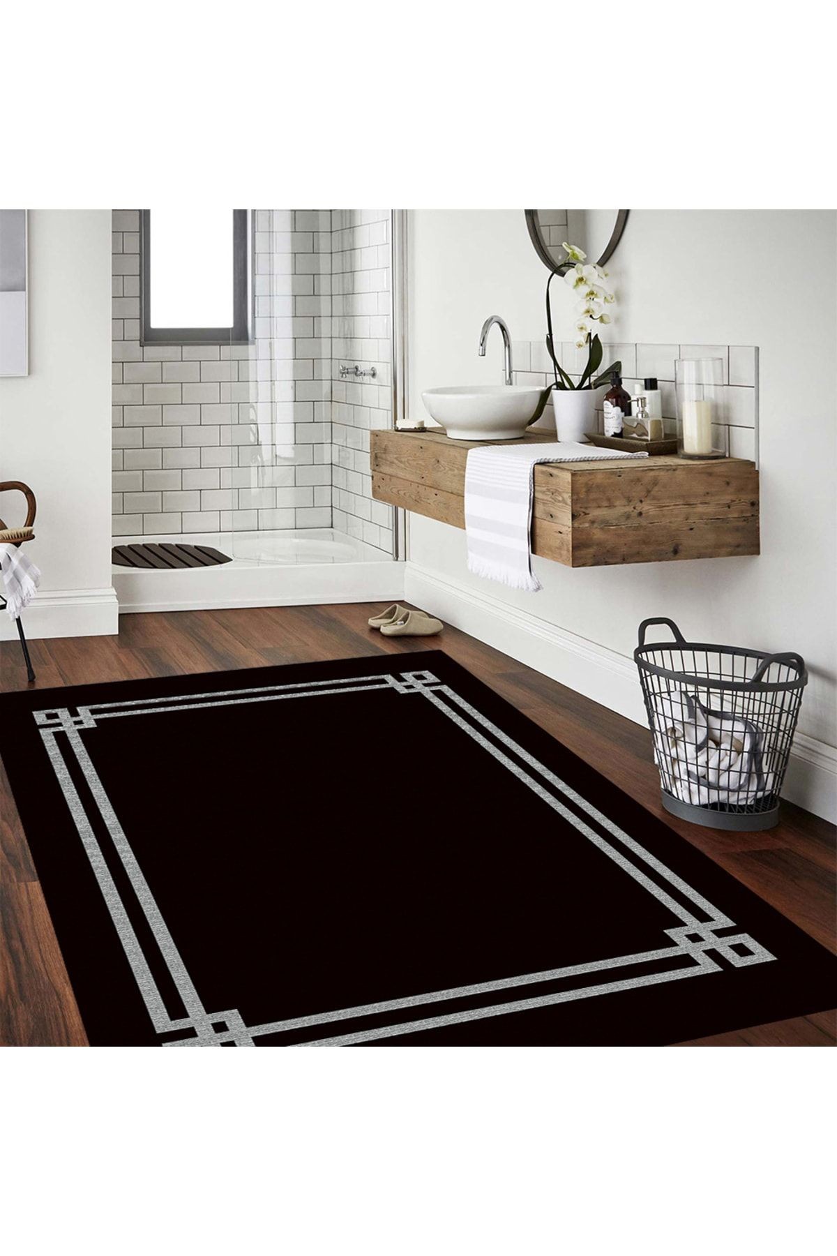 Mira Italia Black 1209 Minimalist Halı
