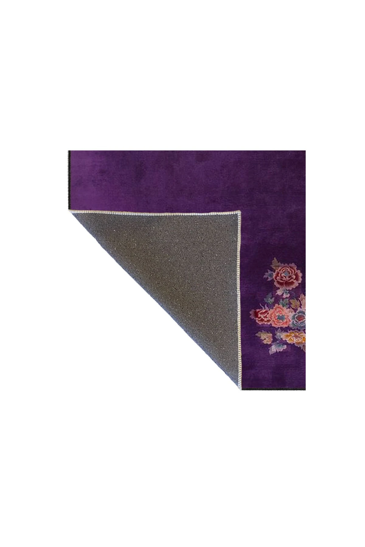 Floral Kapalı Renkte Mor Renkli Desenli Dokuma Taban Halı ve Yıkanabilir Halı aloha183