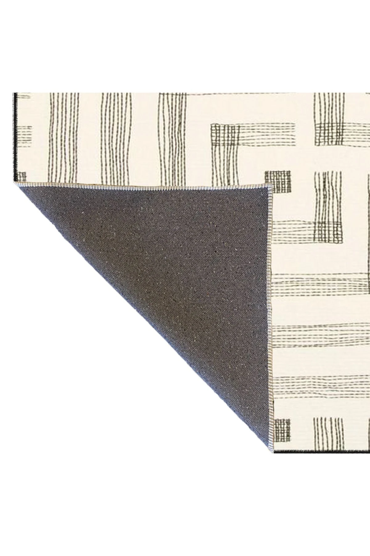 Kalem Çizgili Krem Temalı Dekoratif Halı ve Yıkanabilir Halı miravip9754