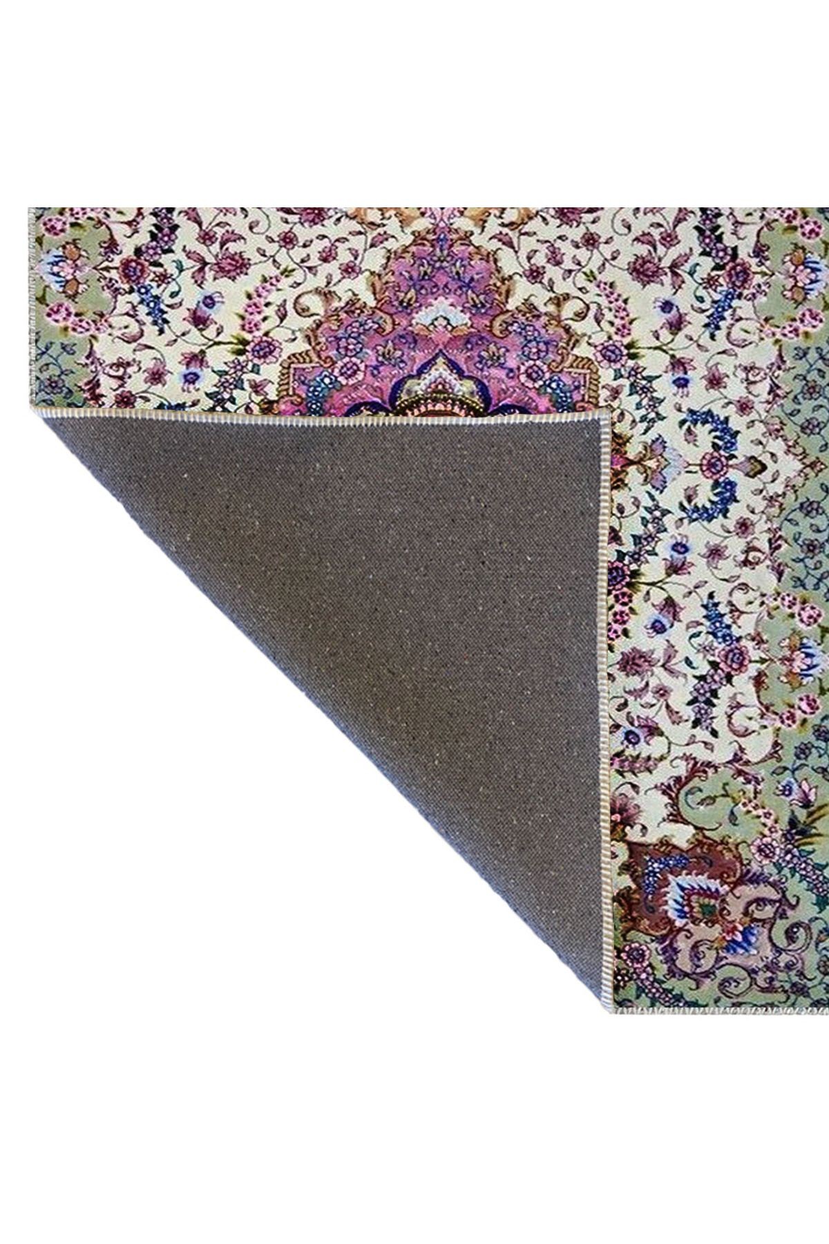 Kubilay Koleksiyonu Çok Renkli Etnik Detay Geleneksel Desenli Dokuma Taban Vintage Dekoratif Halı 15