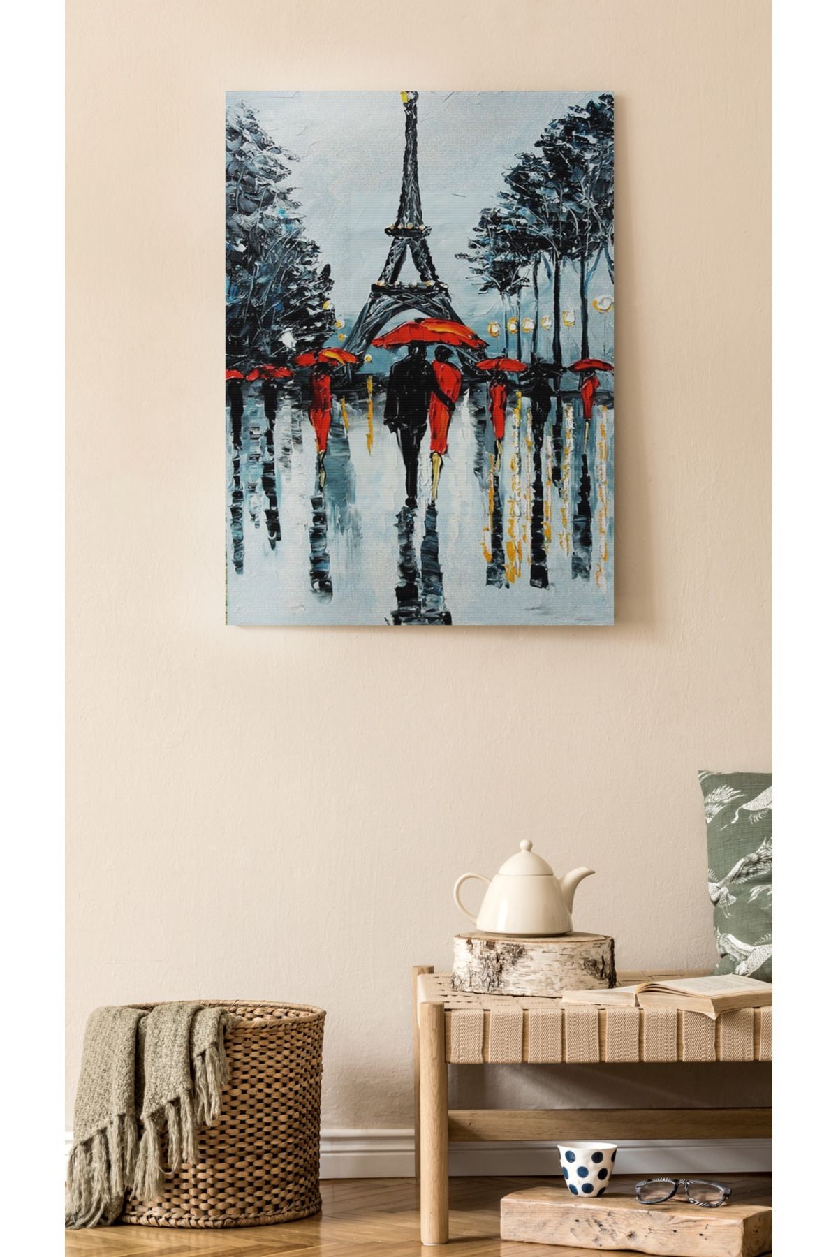 Kanvas Tablo Paris Desenli Temalı Tablo