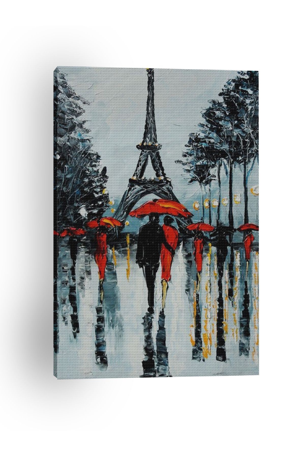 Kanvas Tablo Paris Desenli Temalı Tablo