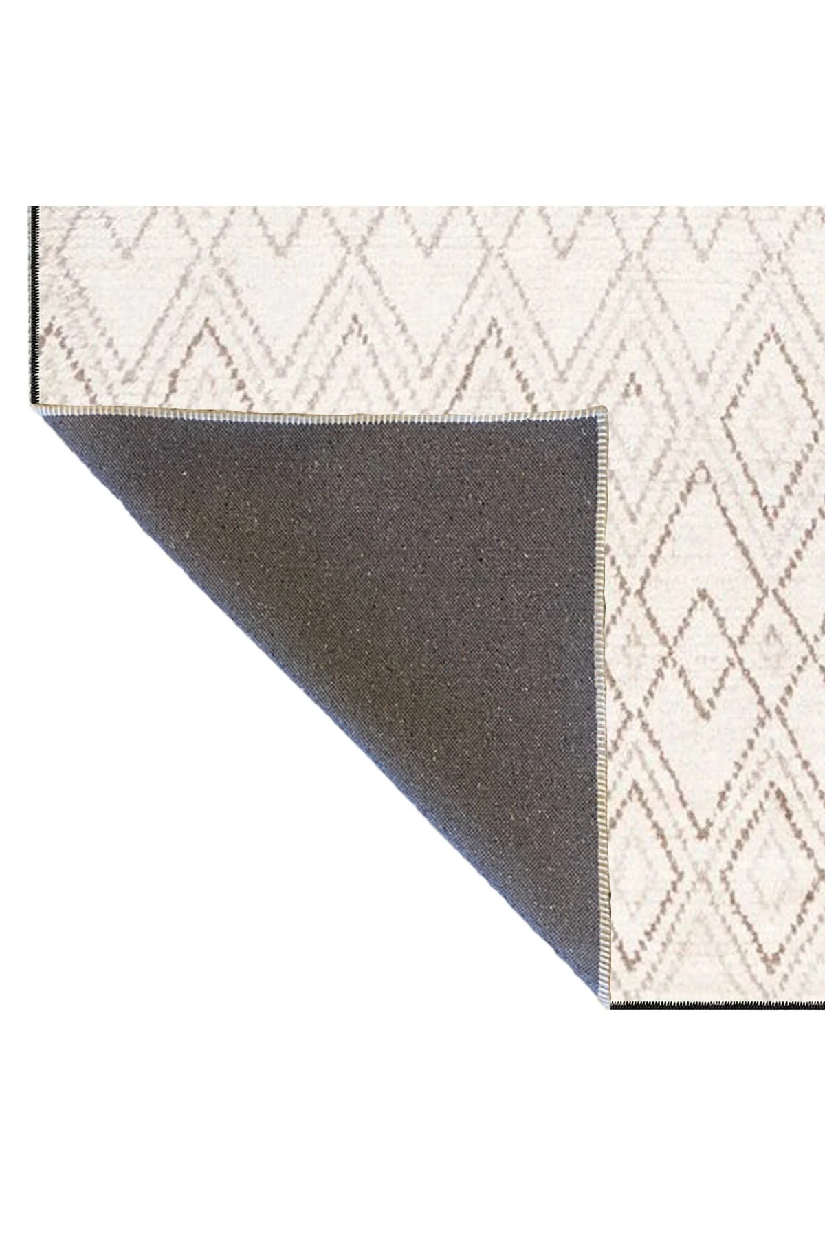 Krem Renkli Kreatif Desenli Dokuma Taban Halı miravip314