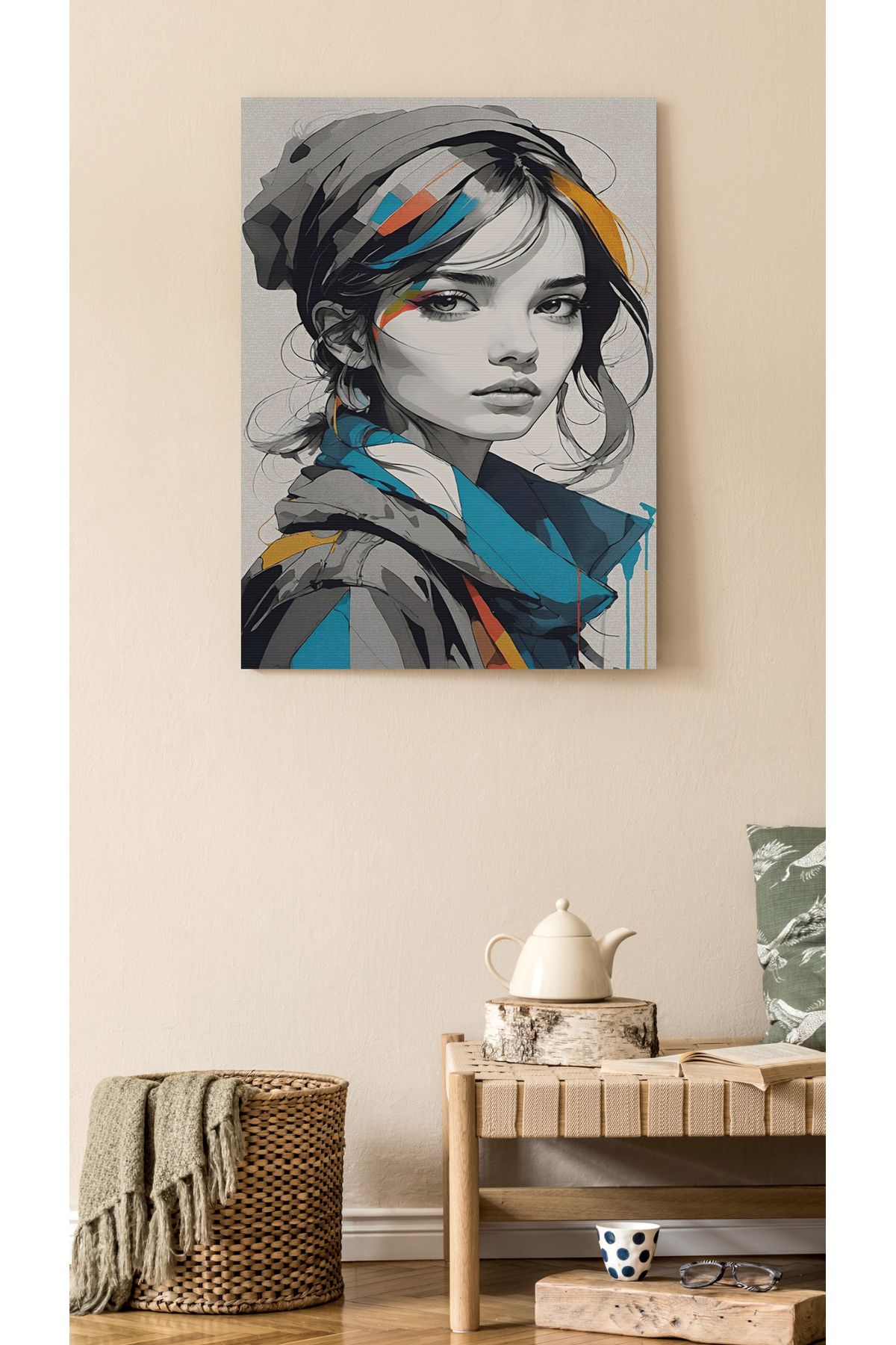 Kanvas Tablo Tatlı Genç Kız Temalı Tablo