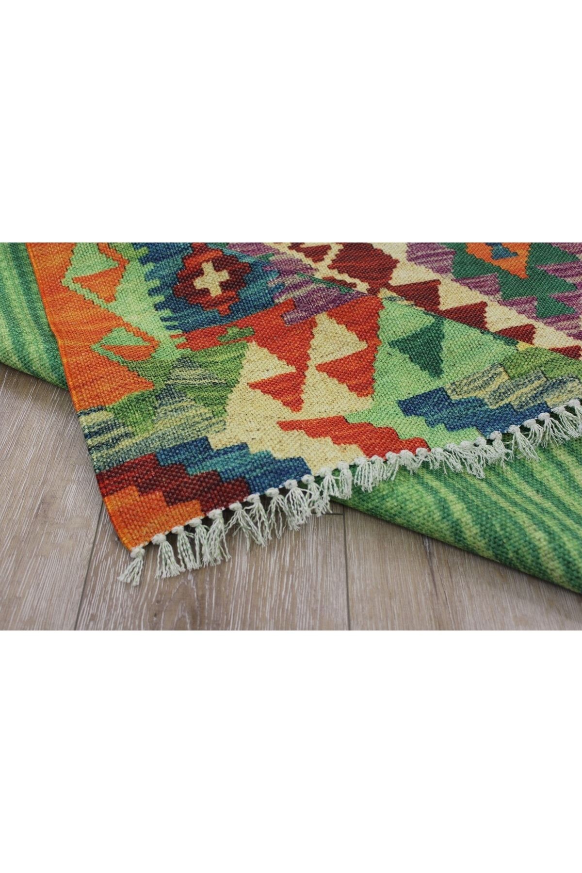 Cotton 527 Çok Renkli Etnik Desen Kilim