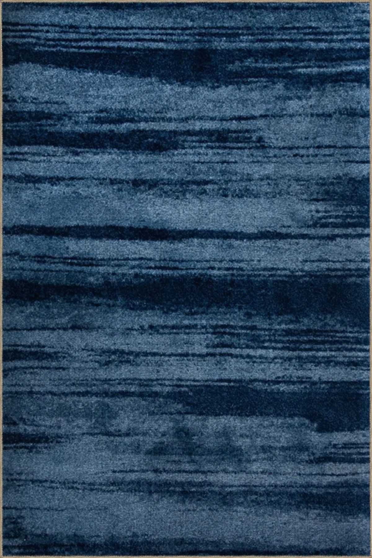 Mavi Lacivert Temalı Abstract Soyut Desenli Kreatif Modern Dekoratif Halı 3048