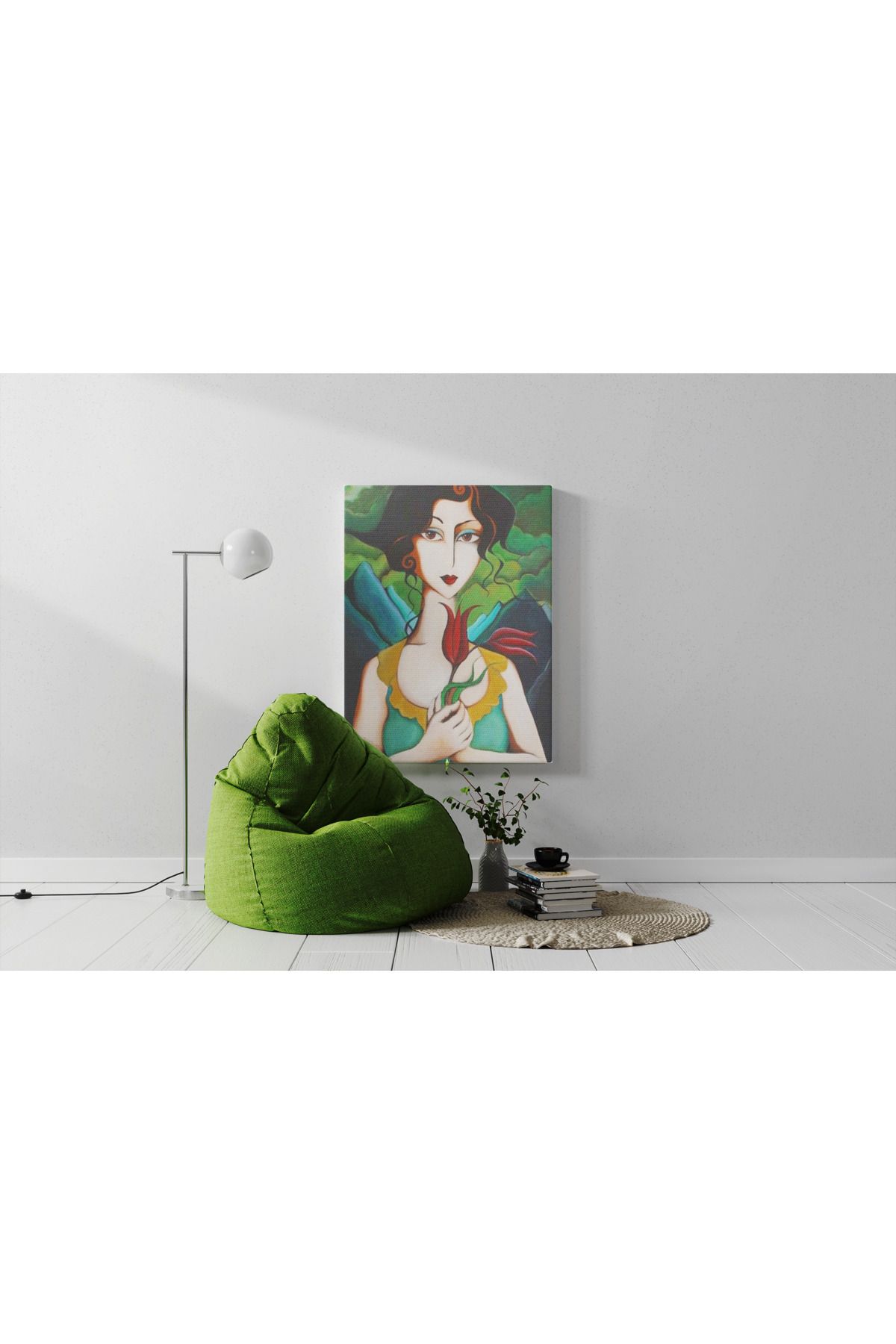 Kanvas Tablo Tatlı Kadın Çizimli Temalı Desenli Temalı Tablo
