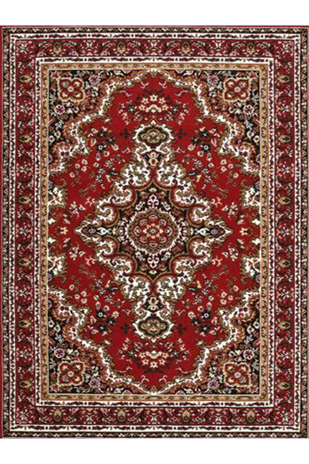 İnci Koleksiyonu Bordo Tema Geleneksel Motif Desenli Dokuma Taban Vintage Dekoratif Halı inci36