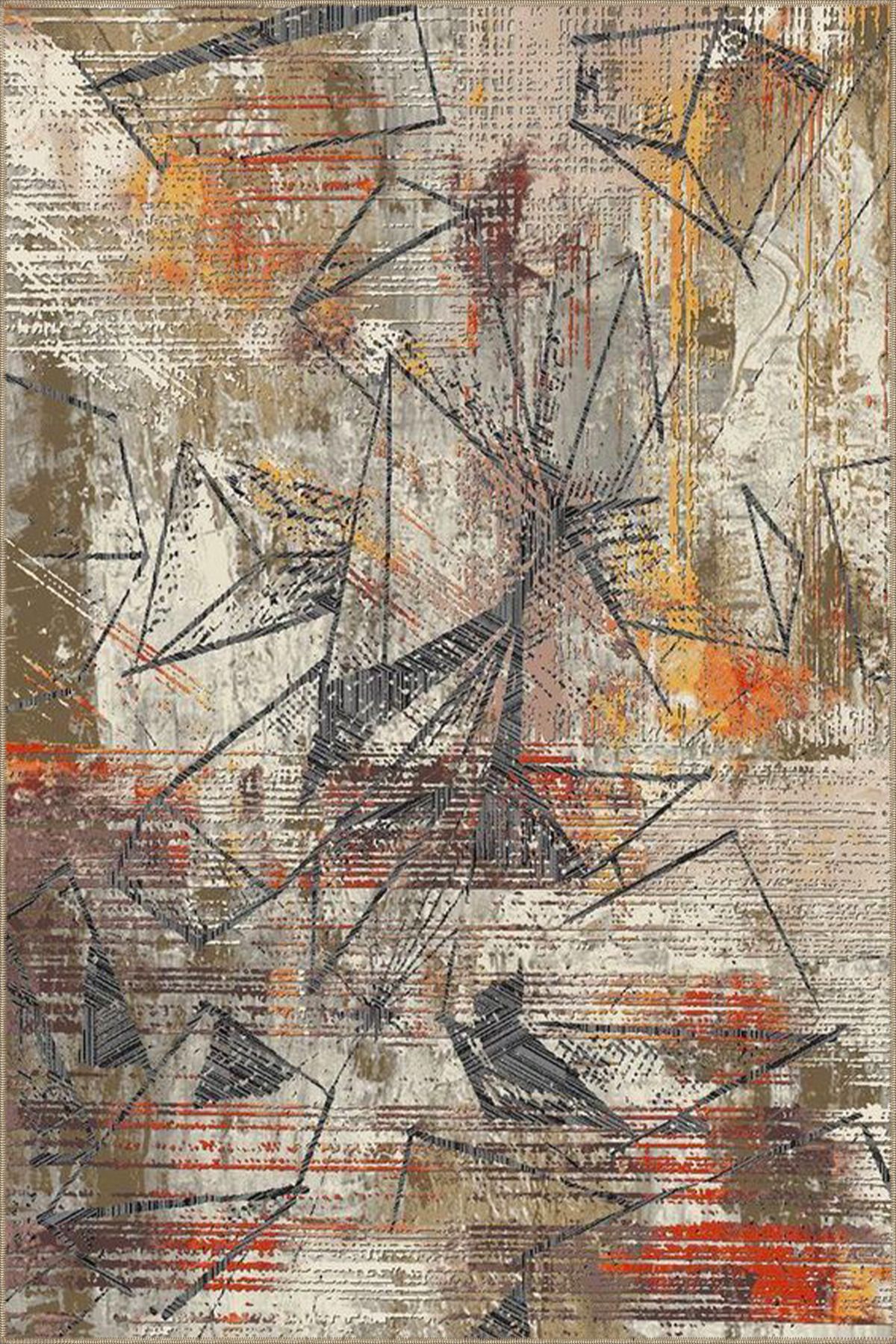 Siesta Kahverengi Desenli Dokuma Taban Halı ve Yıkanabilir Halı miravip10154