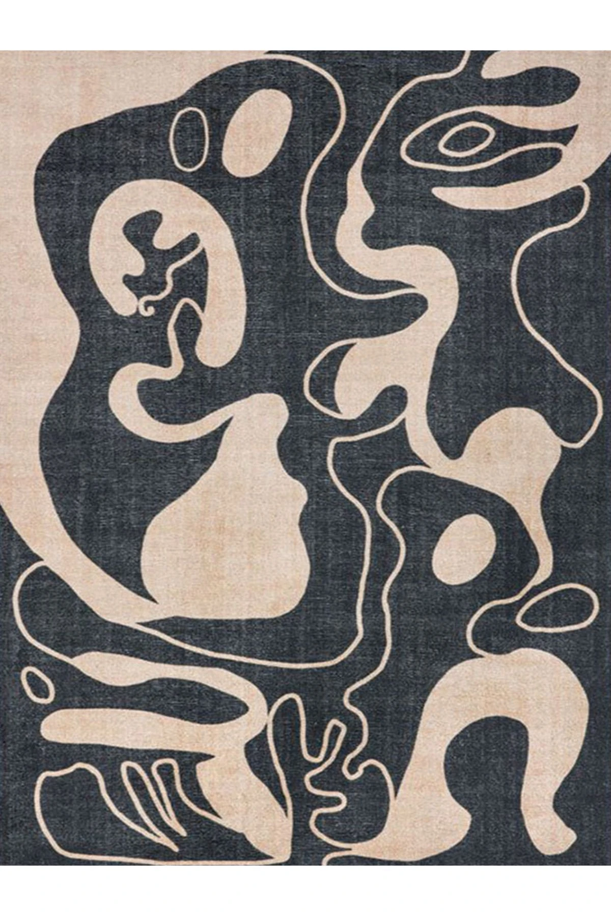 Alya Koleksiyonu Bej Koyu Gri Bej Desenli Dokuma Taban Modern Dekoratif Halı alya32