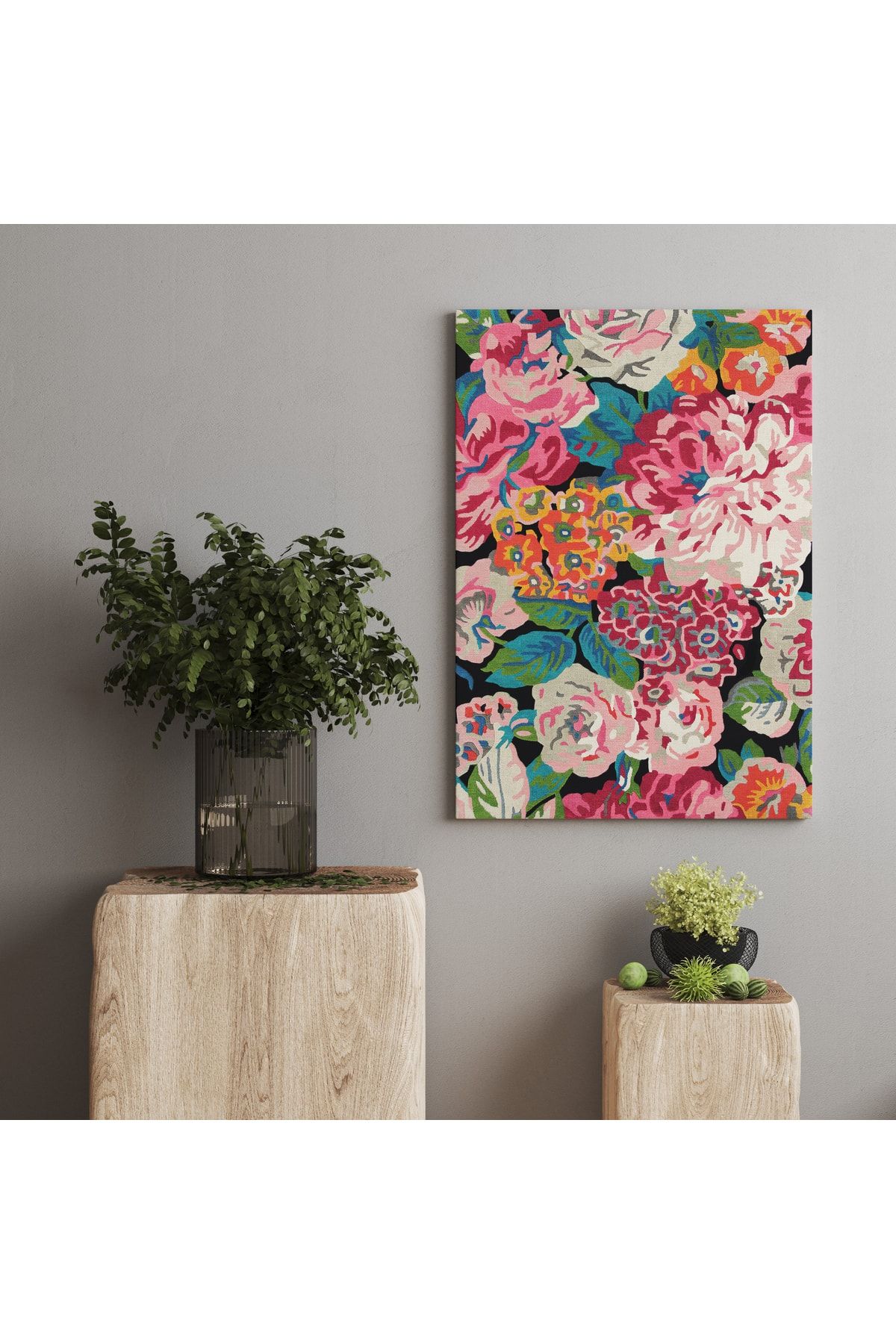 Kanvas Tablo 1100 Floret Şakayık Temalı Renkli 142