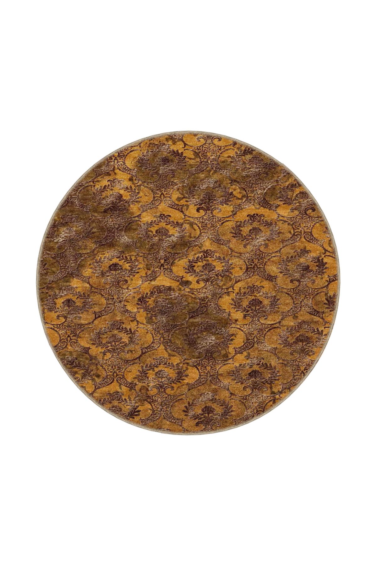 Kahverengi Desenli Dekoratif Halı miravip901