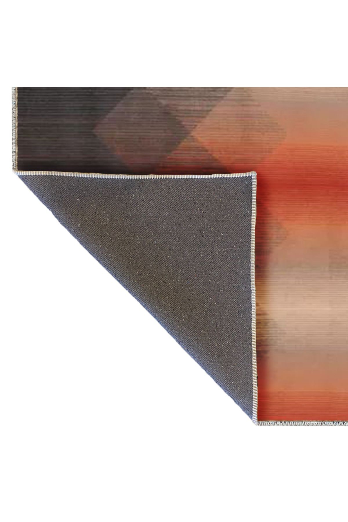 Ametist Serisi Gri Turuncu Geçişli Geometrik Desenli Dokuma Taban Modern Dekoratif Halı ametist47