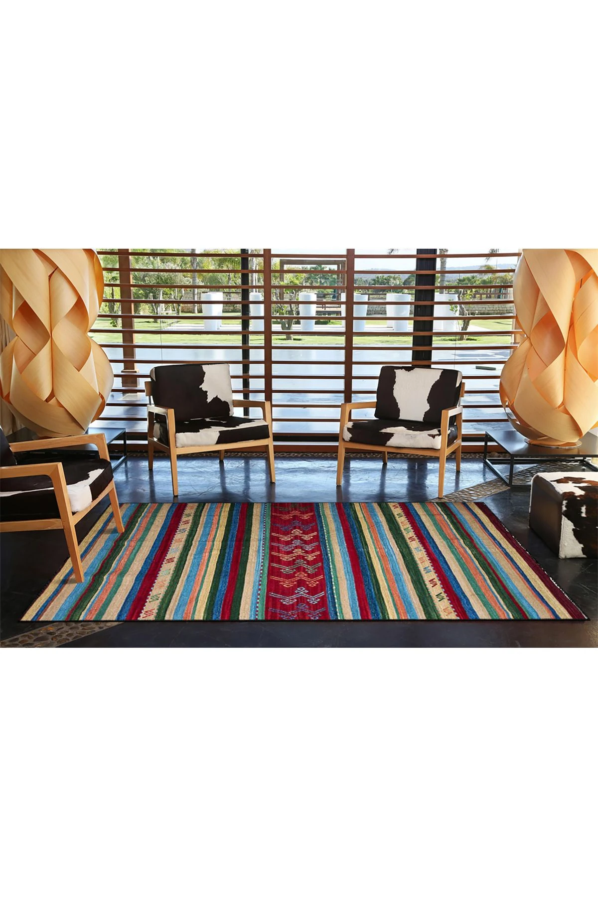 Kırmızı Renklerde Geometrik Dokuma Taban Halı miravip496