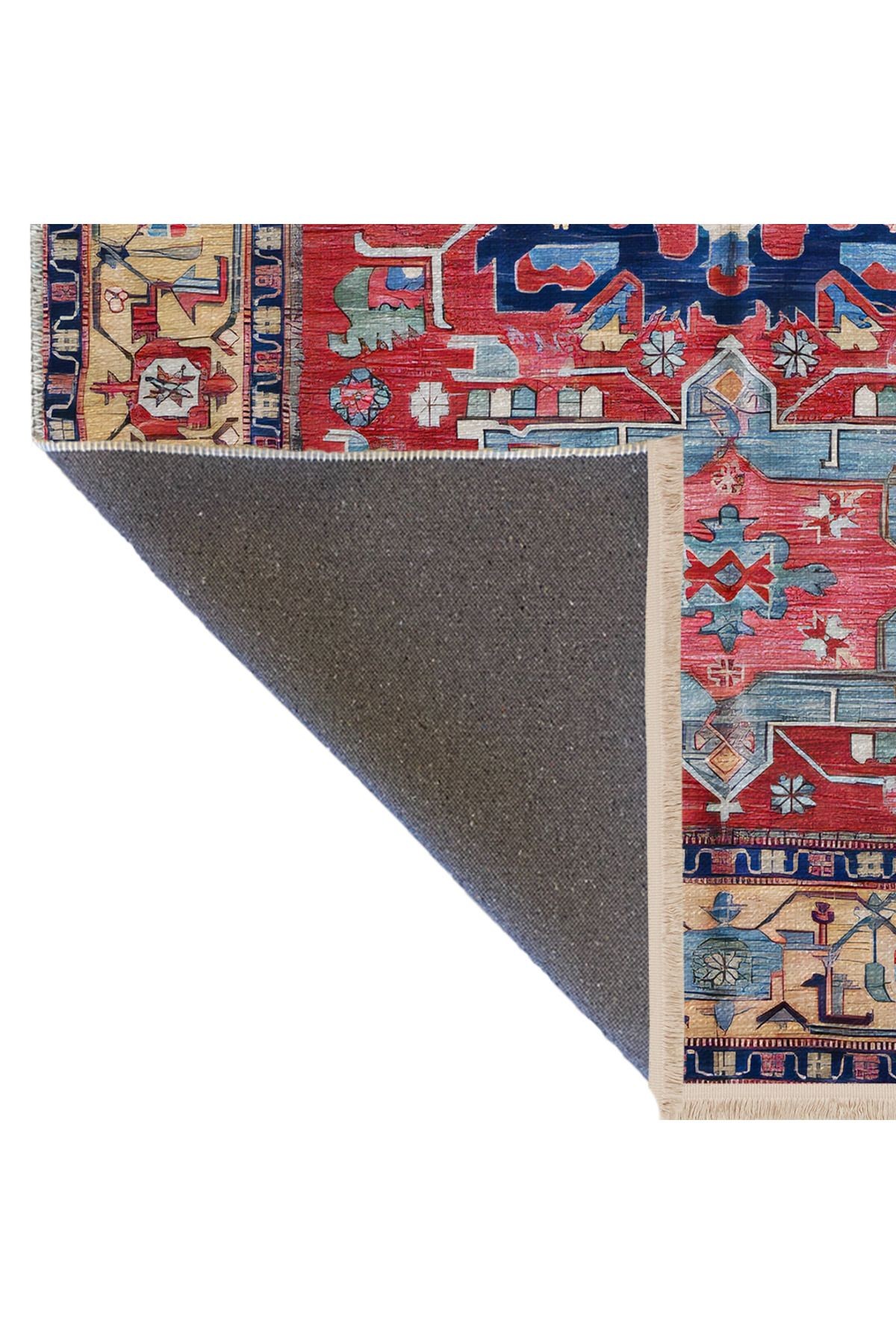 Çok Renkli Geleneksel Motif Etnik Desenli Vintage Dekoratif Halı 2419