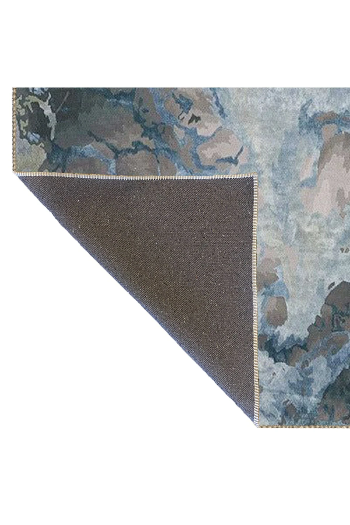 Gri Mavi Temalı Soyut Abstract Desenli Kreatif Modern Dekoratif Halı 3909