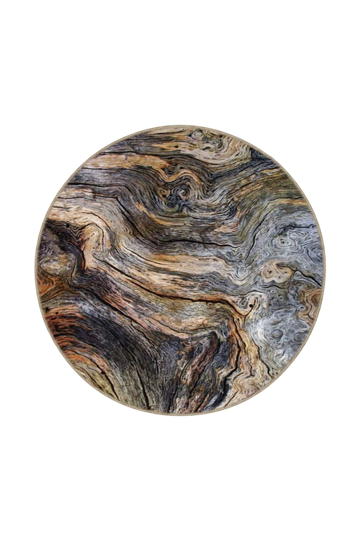 Kahverengi Jüpiterr Dalgalı Desenli Yıkanabilir Dekoratif Halı miravip8038