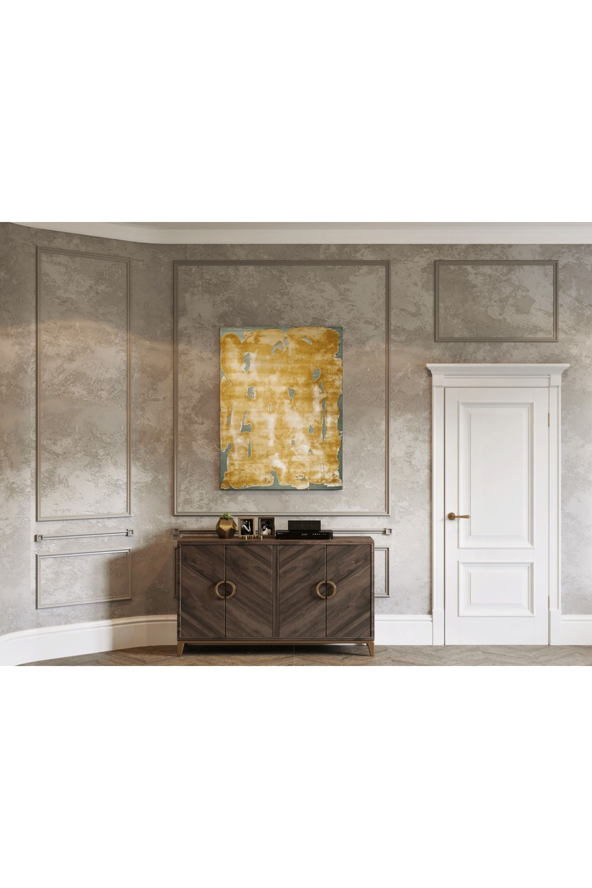 Kanvas Tablo Soyut Hardal Renk