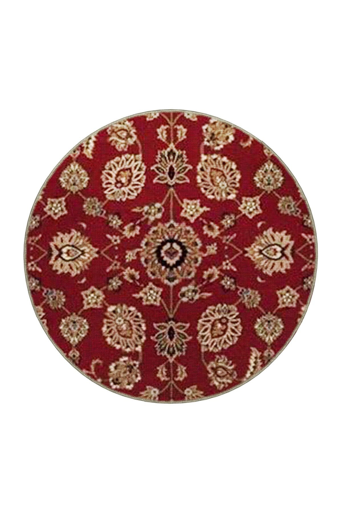 Bordo Temalı Motifli Etnik Çiçek Desenli Vintage Dekoratif Halı 4595