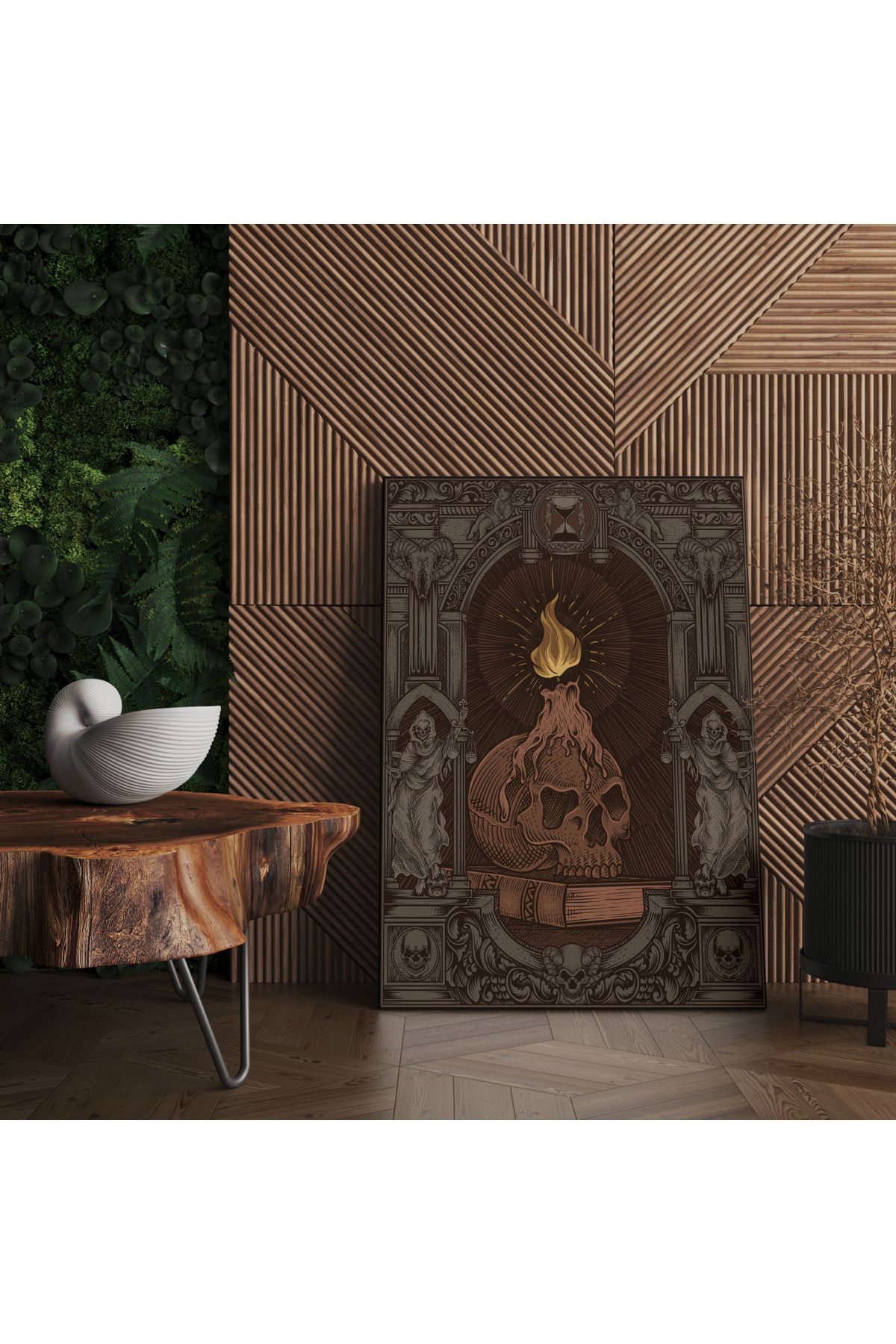 Kanvas Tablo Tarot Kart Şeytan Ve İncil Temalı