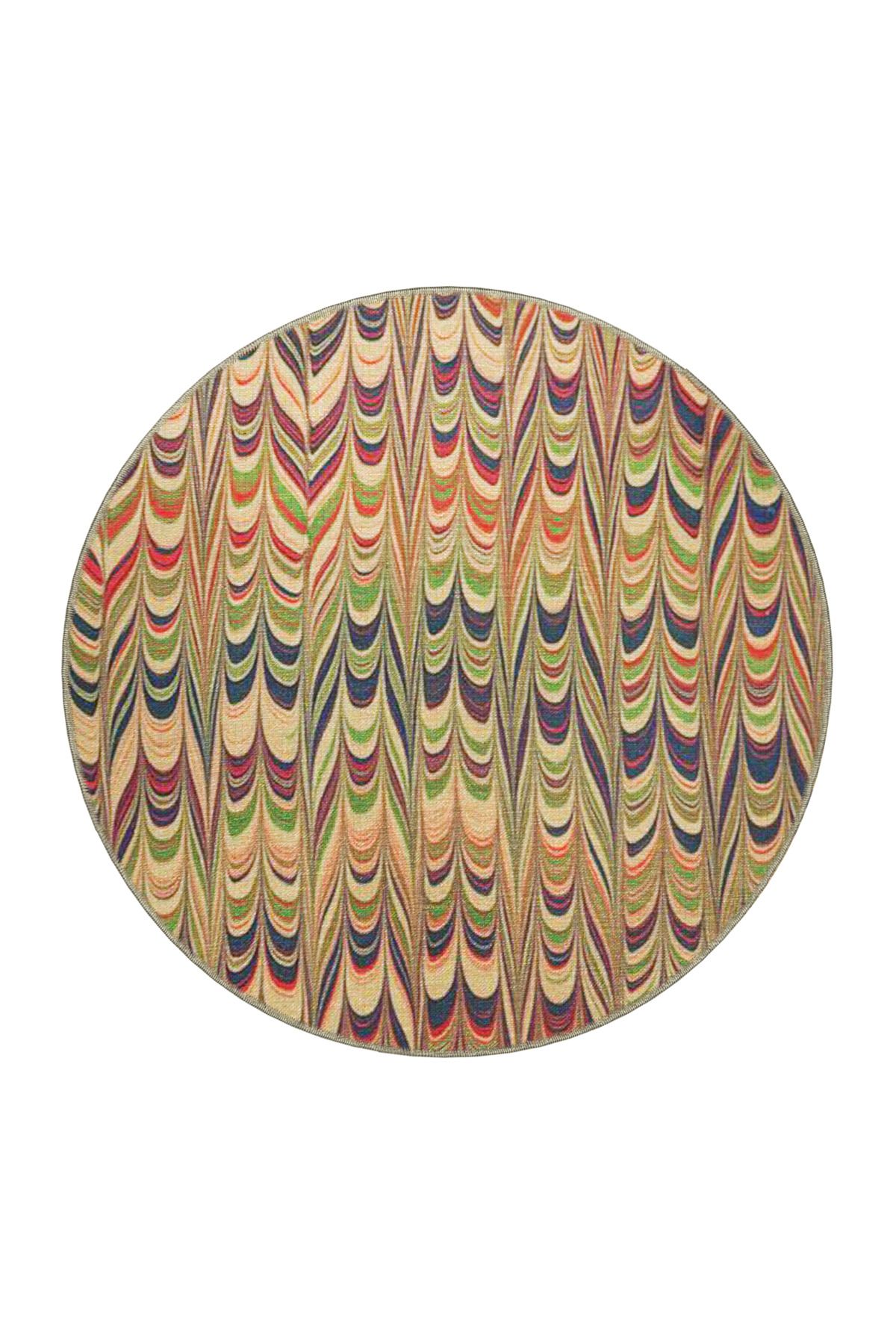 Çok Renkli Dalgalı Soyut Desenli Kreatif Modern Dekoratif Halı 4730