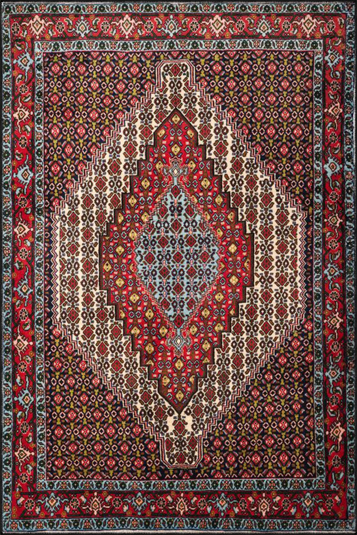 Kahverengi Tonlarında Geleneksel Desenli Modern Dekoratif Halı 4479