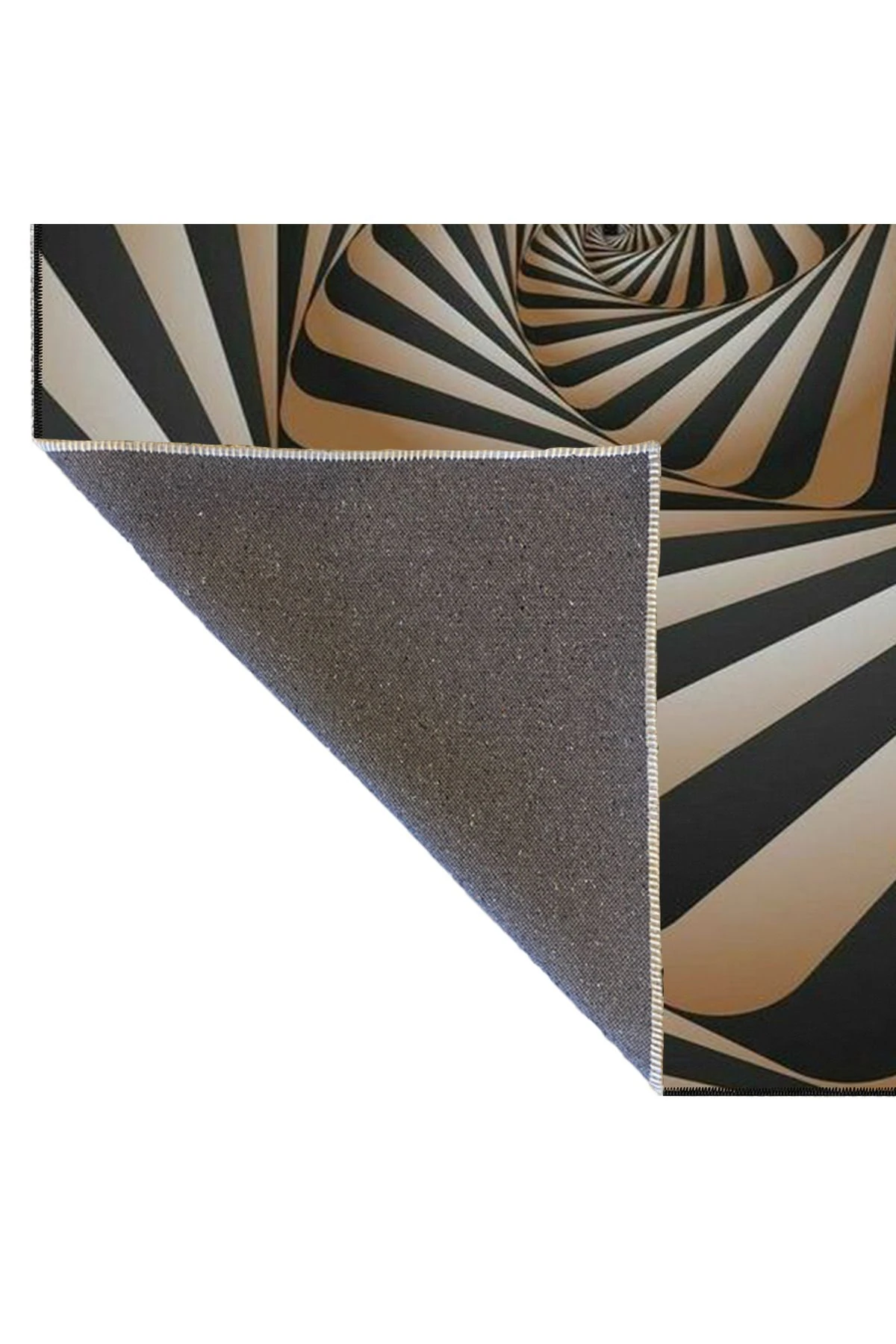 Kahverengi Siyah Sonsuz Geometrik Temalı Dekoratif Halı ve Yıkanabilir Halı miravip9726
