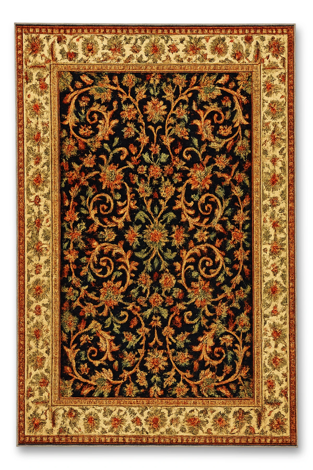 MOSSO Grafiti Motifli Desen Dokuma Taban Vintage Dekoratif Halı mosso907