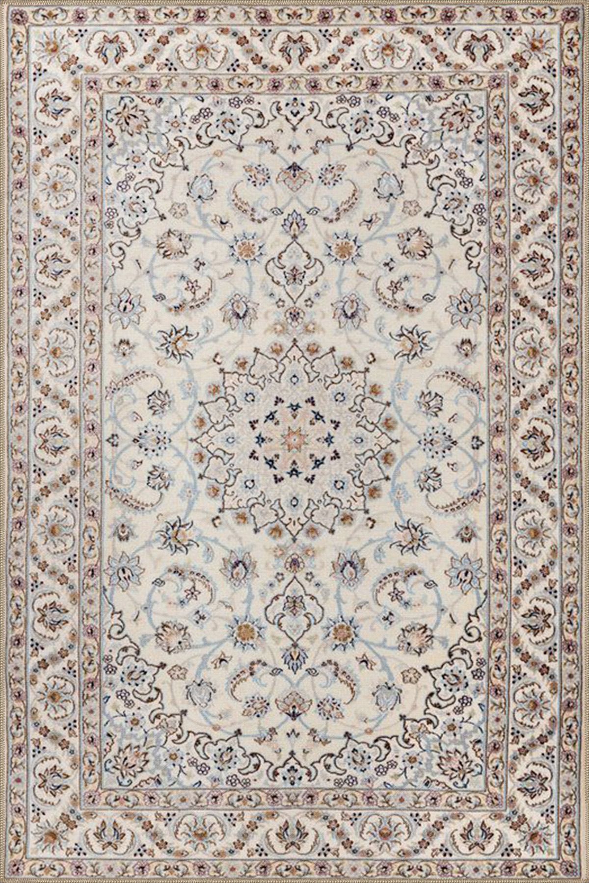 Gri Tonlarda Geleneksel Desenli Dokuma Taban ve Dekoratif Halı miravip67