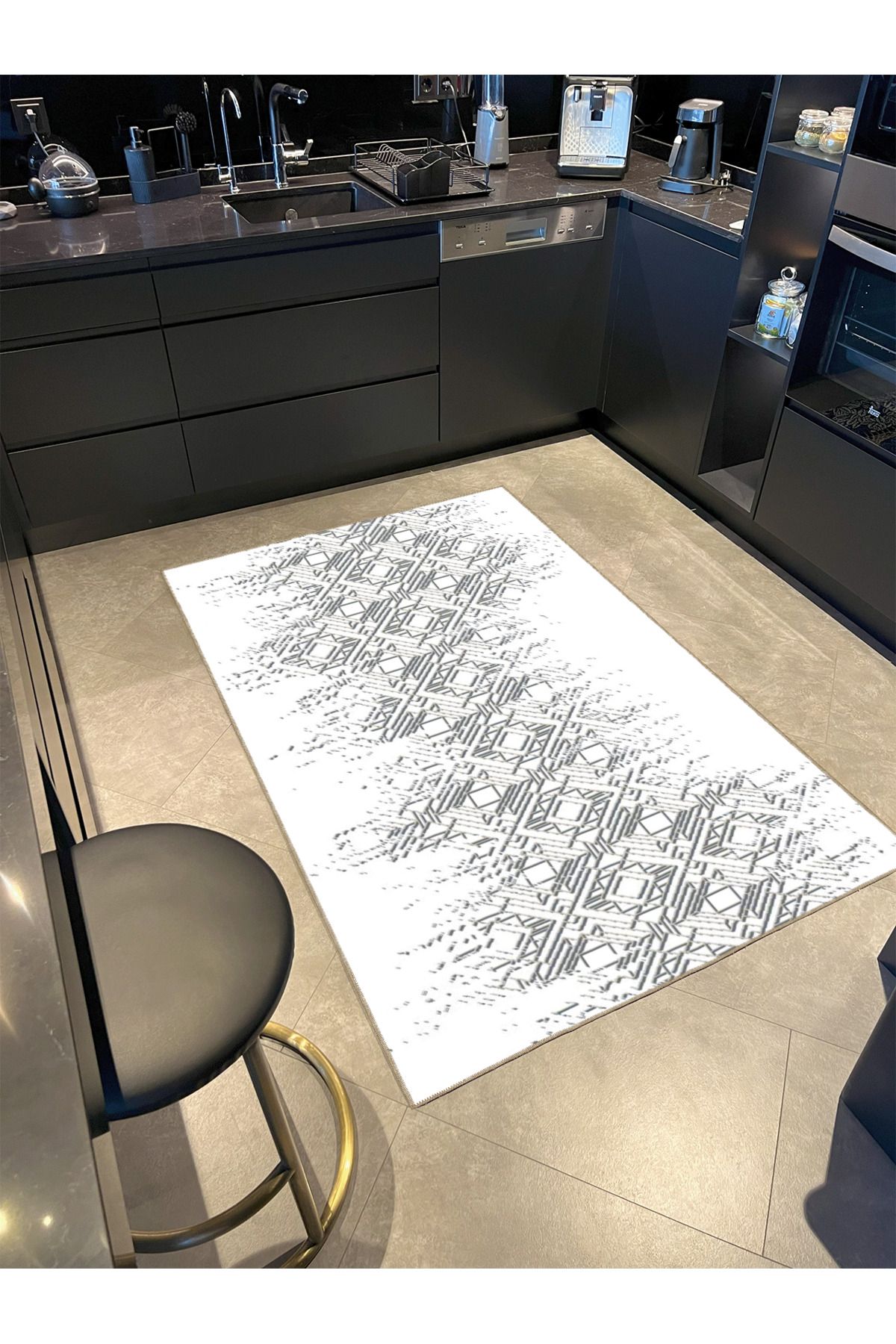 Beyaz Soft Baklavalı Halı ve Yıkanabilir Halı miravip9705