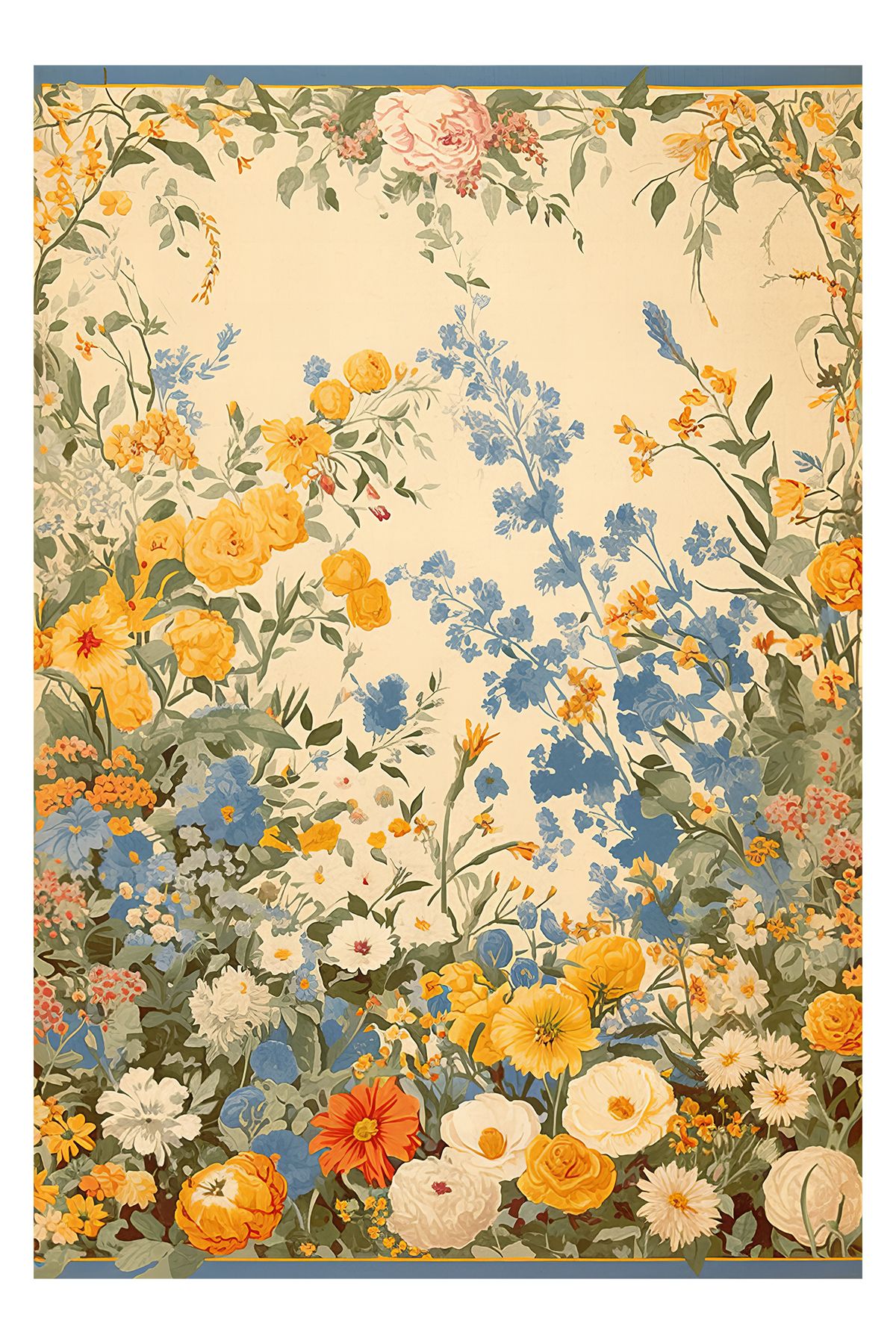 Paris Koleksiyonu Turuncu Tonlarda Çiçek Desenli Modern Dekoratif Halı paris12