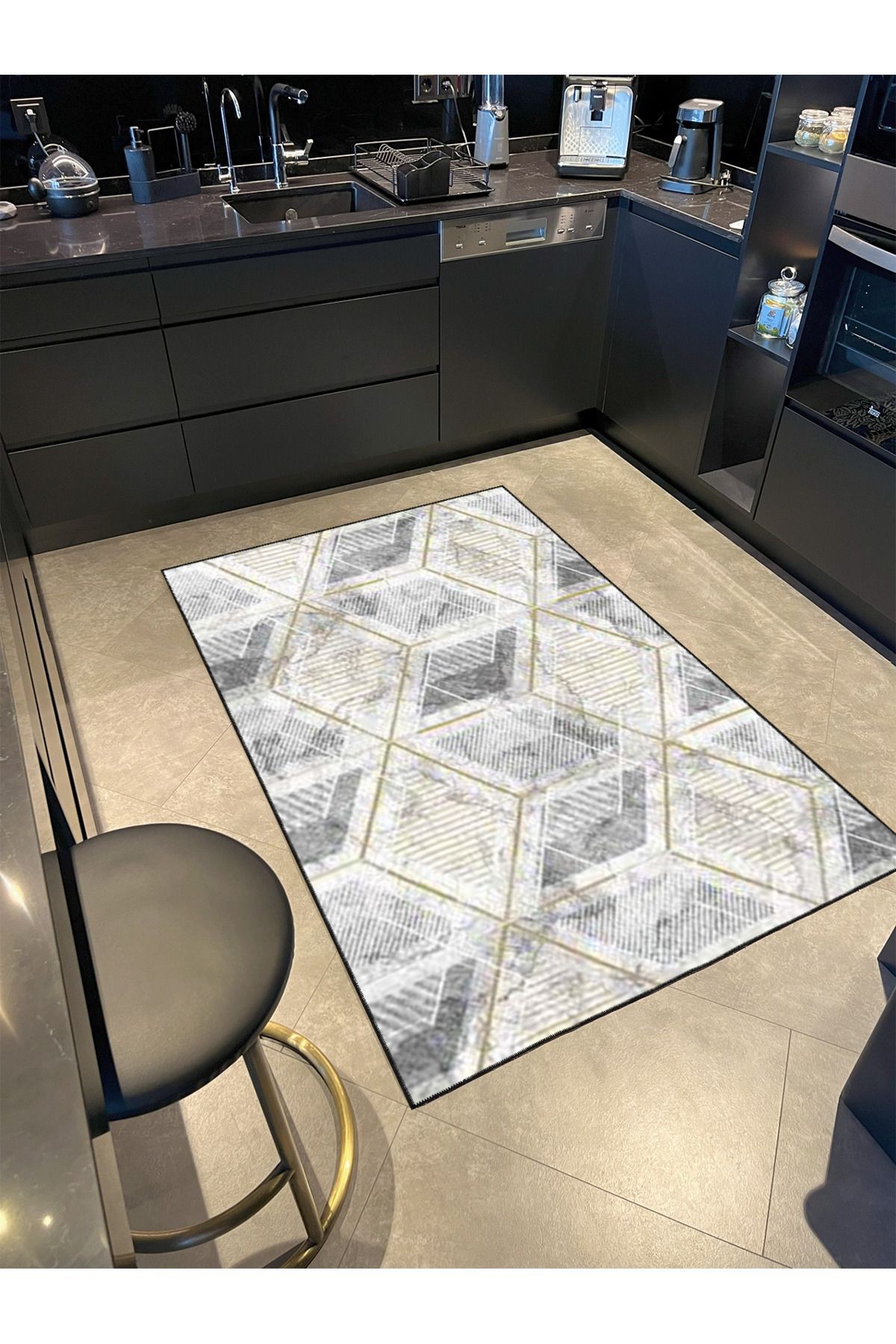 Çapraz Açık Tonlu Motif Temalı Dekoratif Halı ve Yıkanabilir Halı miravip9739