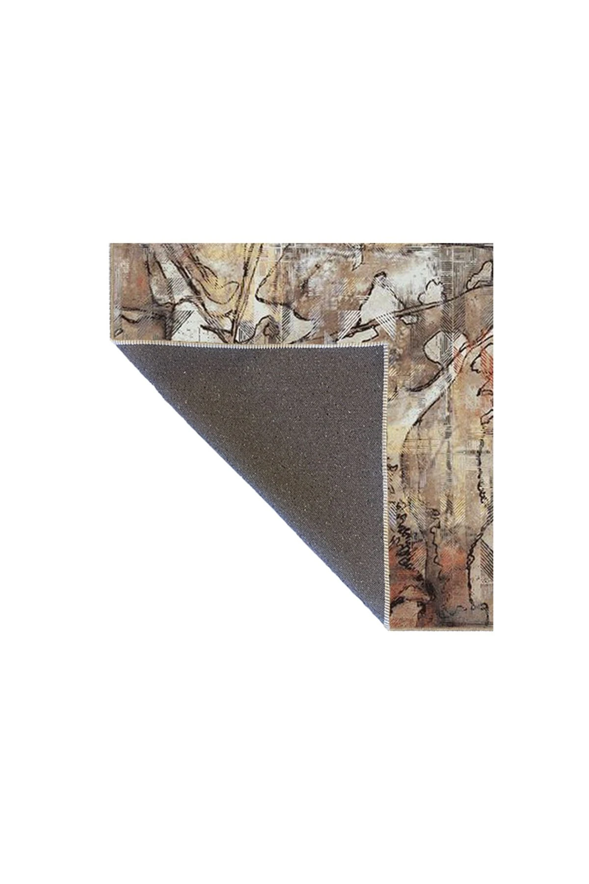 Kahverengi Boyalı Temalı Desenli Dokuma Taban Halı ve Yıkanabilir Halı miravip10072