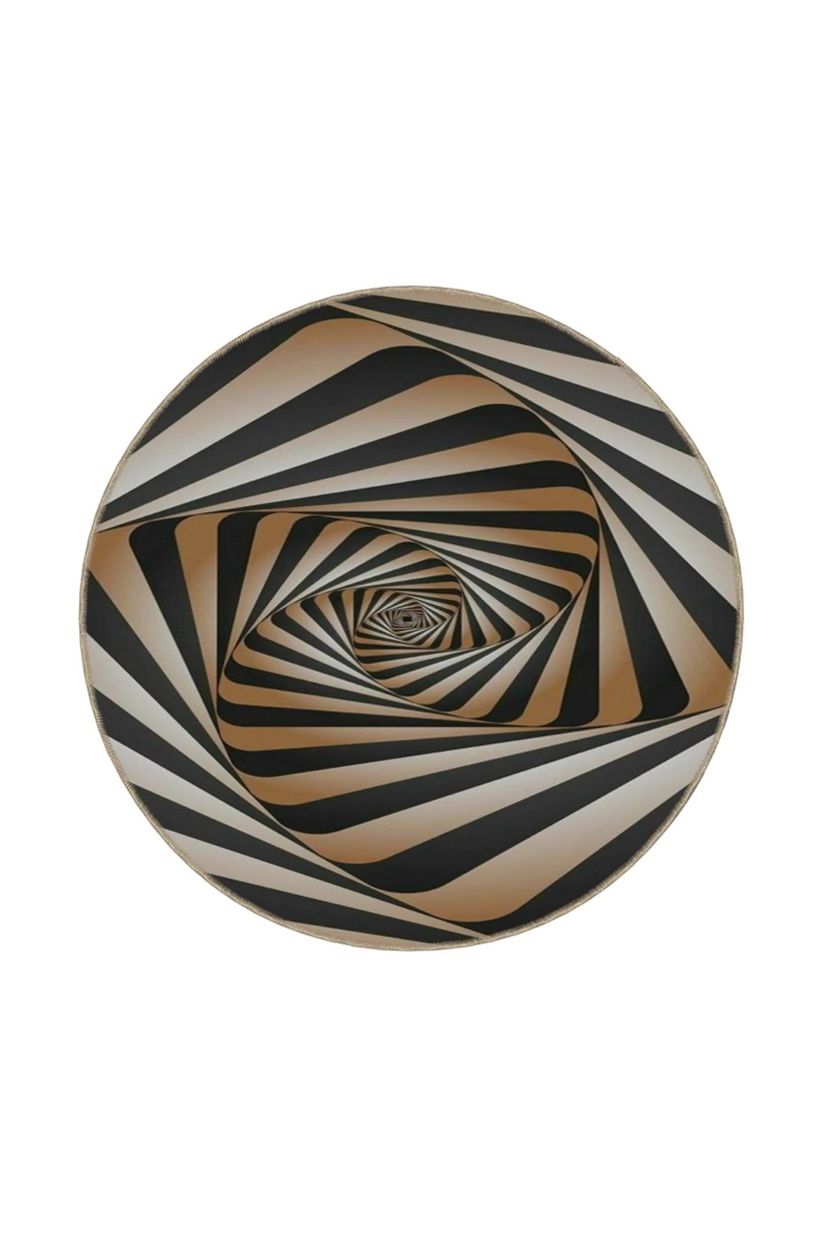 Kahverengi Siyah Sonsuz Geometrik Temalı Dekoratif Halı ve Yıkanabilir Halı miravip9726