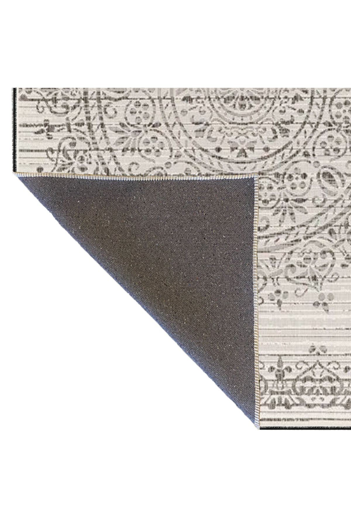 Antrasit Geometrik Şekilli Desenli Dekoratif Yıkanabilir Halı miravip8430