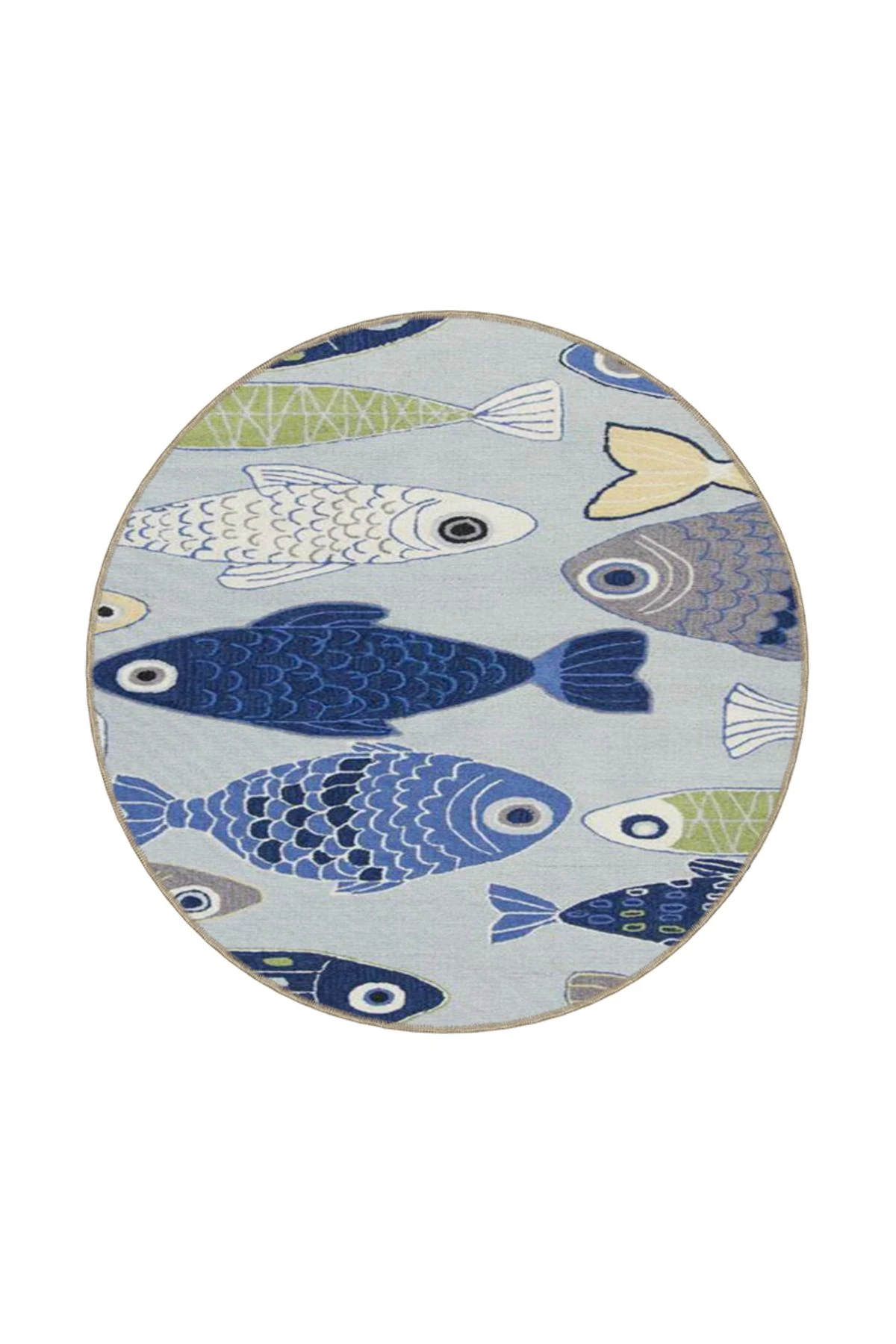 Balık Desenli Dokuma Taban ve Dekoratif Halı miravip623