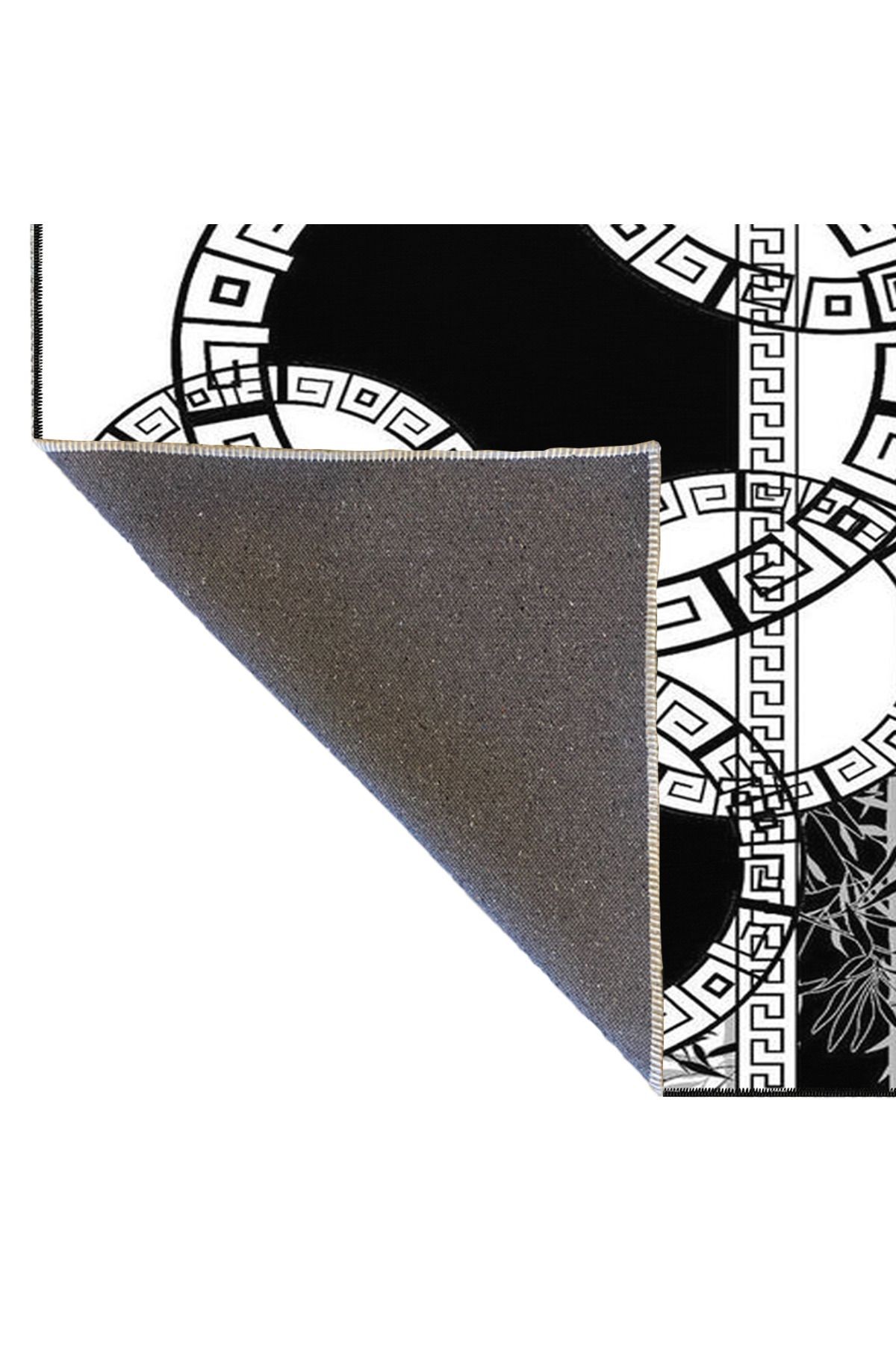 Halkalı Geometrik Çizgili Temalı Desenli Modern Dekoratif Halı ve Yıkanabilir Halı miravip9600