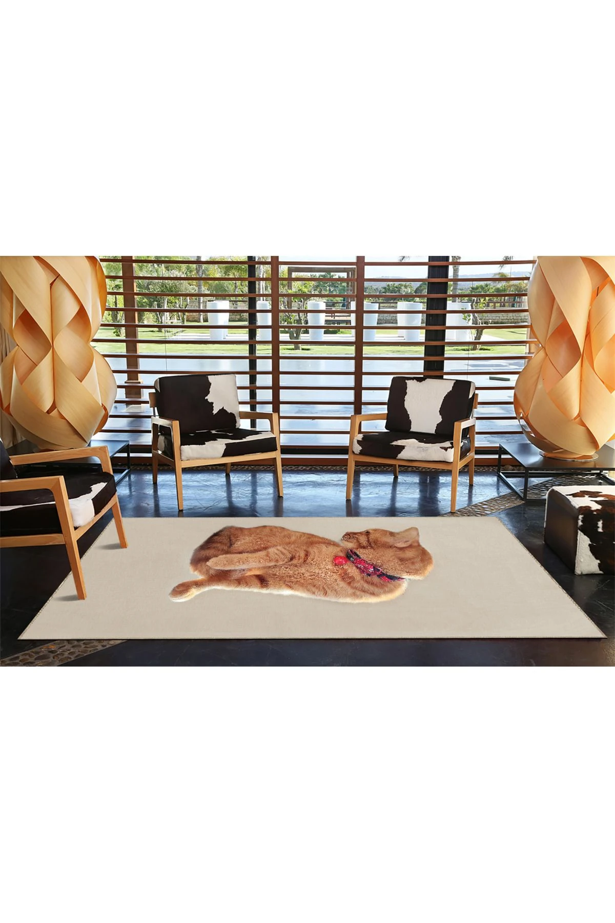 Kedi Desenli Hayvan Çocuk Odası Halısı Dekoratif Halı miravip203