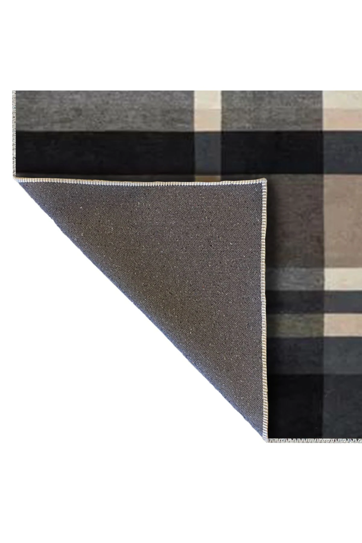 Ametist Serisi Siyah Ekose Desenli Dokuma Taban Modern Dekoratif Halı ametist35