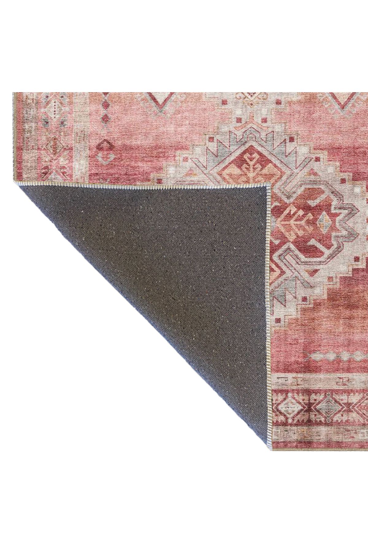 Geleneksel Kırmızı Desenli Dekoratif Halı miravip562