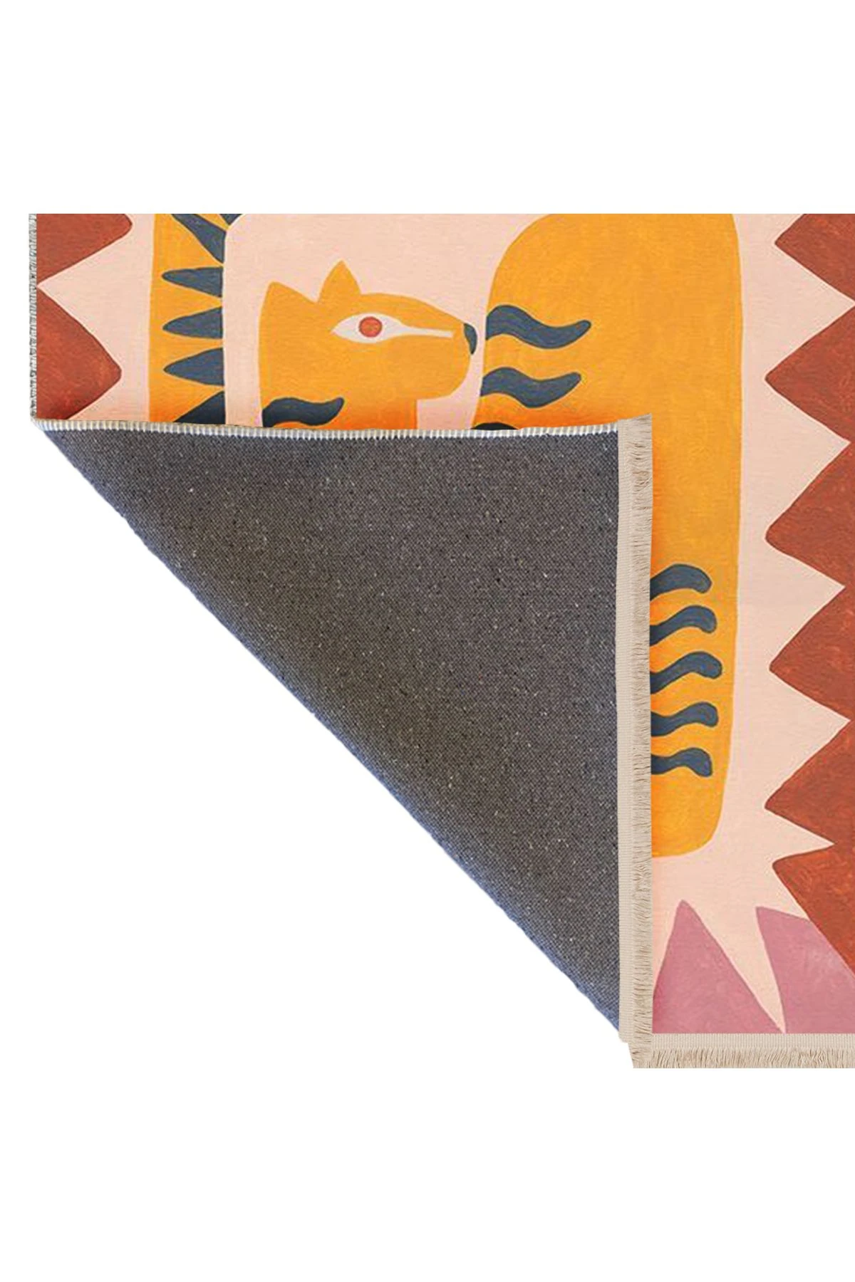 Yılmaz Koleksiyonu Sarı Tonlarda İç İçe Yılan ve Kaplan Desenli Kreatif Modern Dekoratif Halı 12