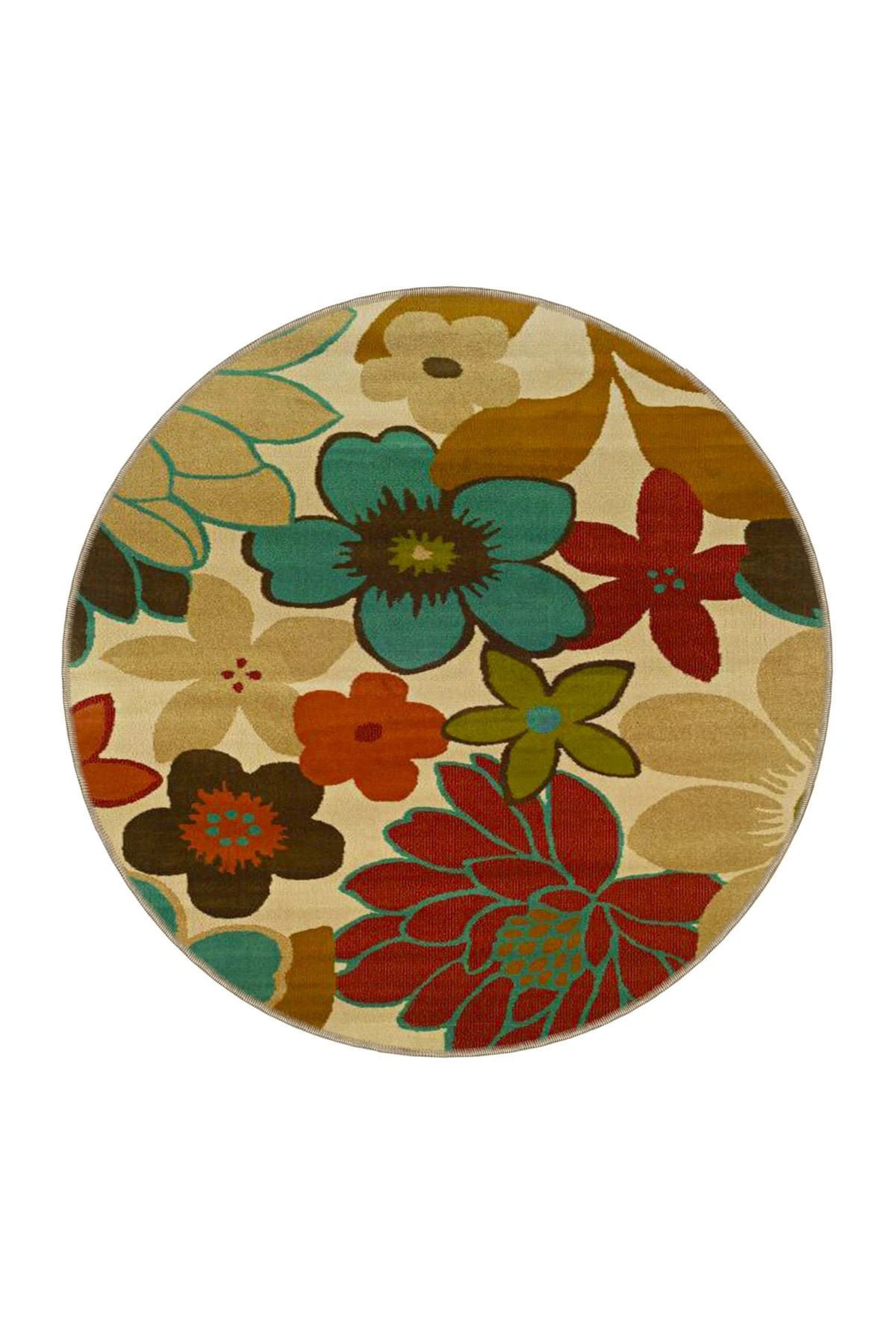 Krem Temalı FLORAL Dokuma Taban Halı ve Yıkanabilir Halı miravip9853