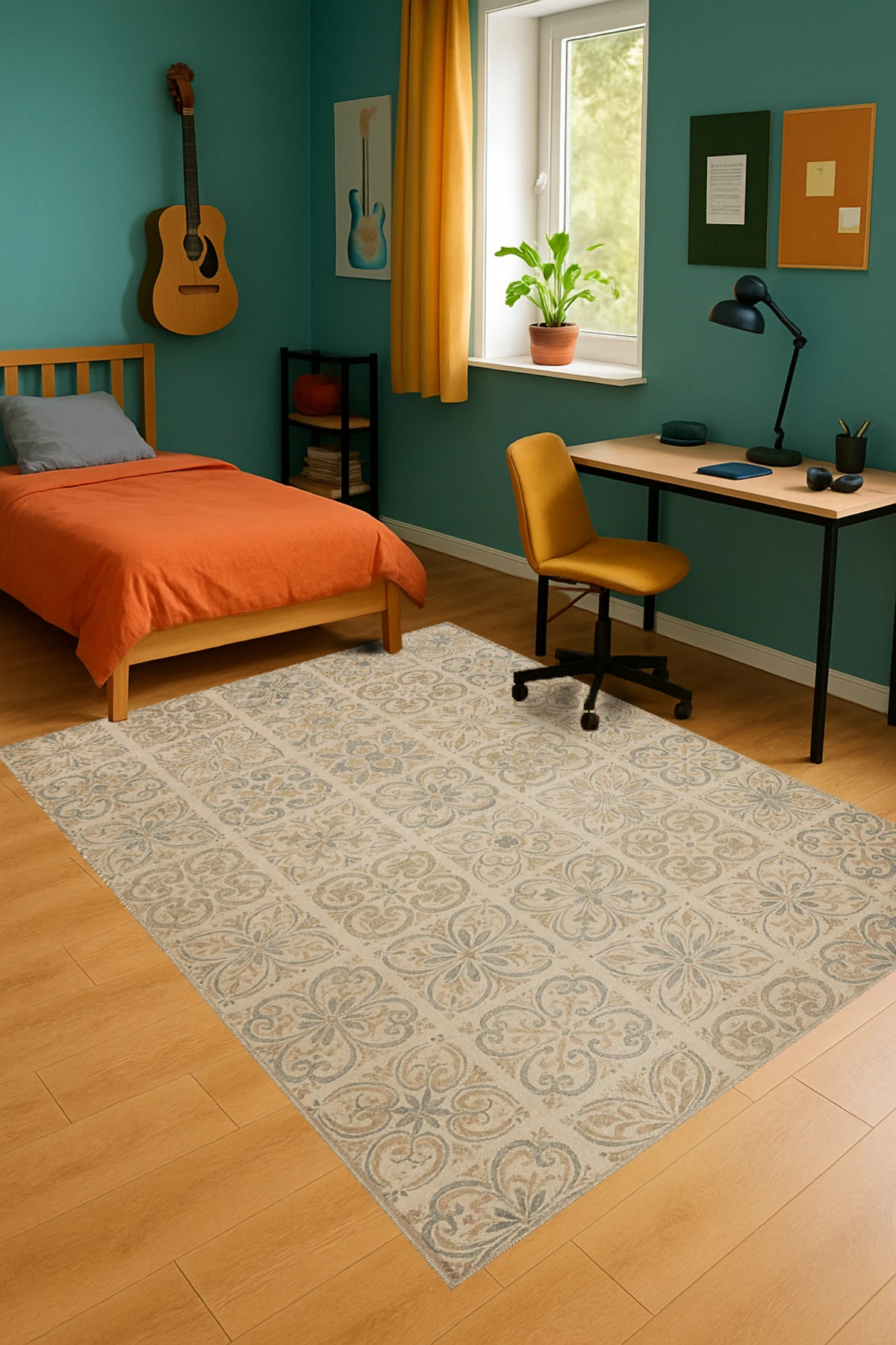 MOSSO Geleneksel Motifli Desen Dokuma Taban Vintage Dekoratif Halı mosso870